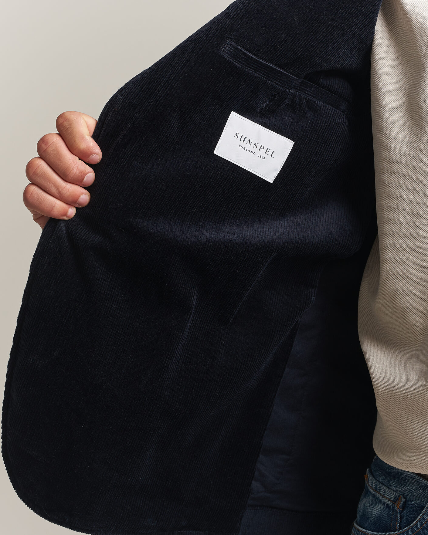 Homme | Blazers | Sunspel | Relaxed Corduroy Blazer Navy