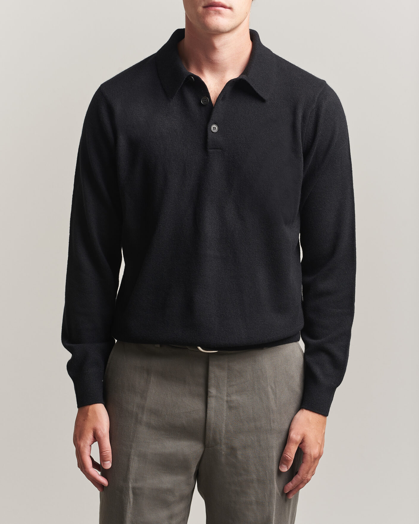 Homme | Pulls Et Tricots | Sunspel | Cashmere Polo Black