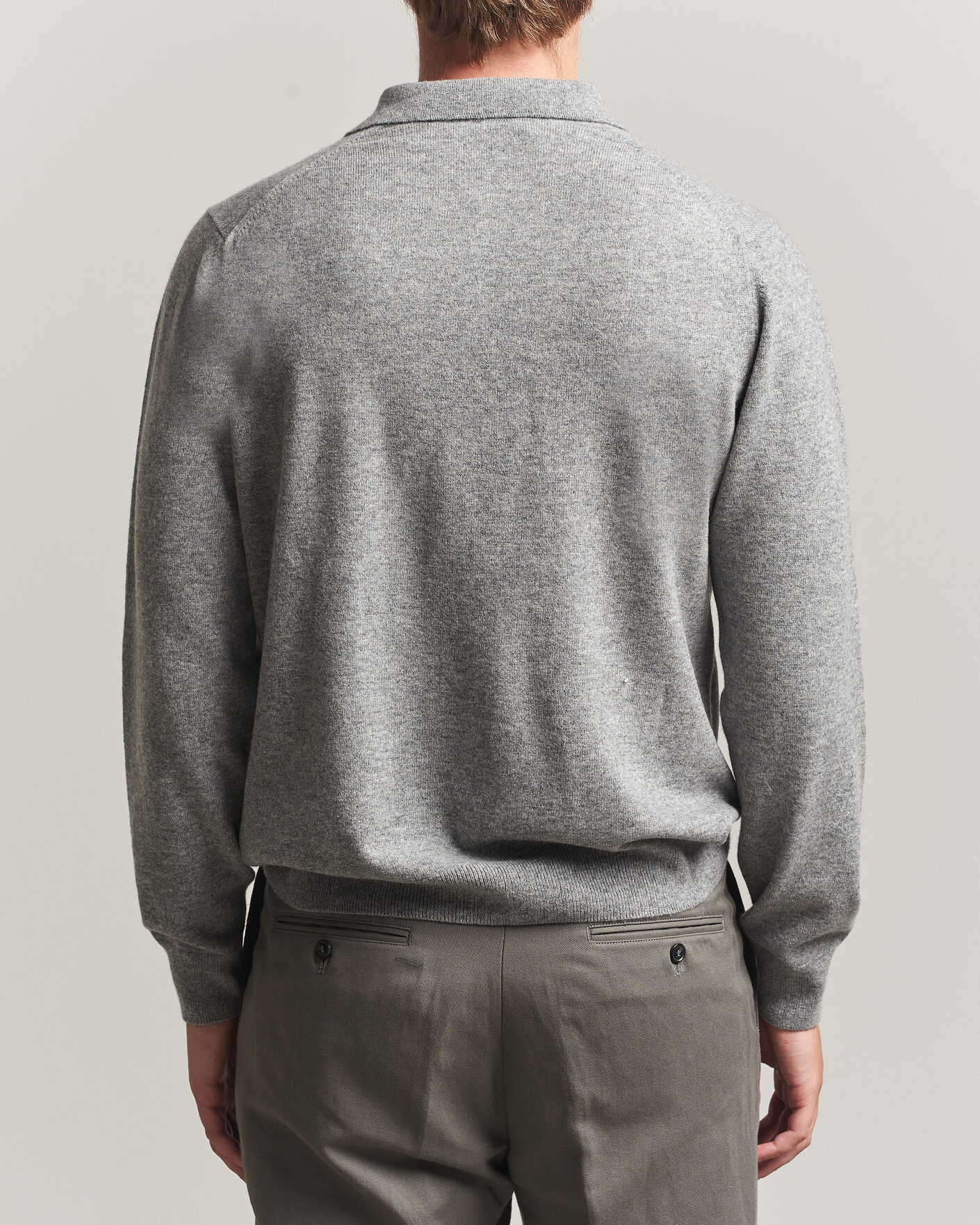 Homme | Pulls Et Tricots | Sunspel | Cashmere Polo Grey Melange