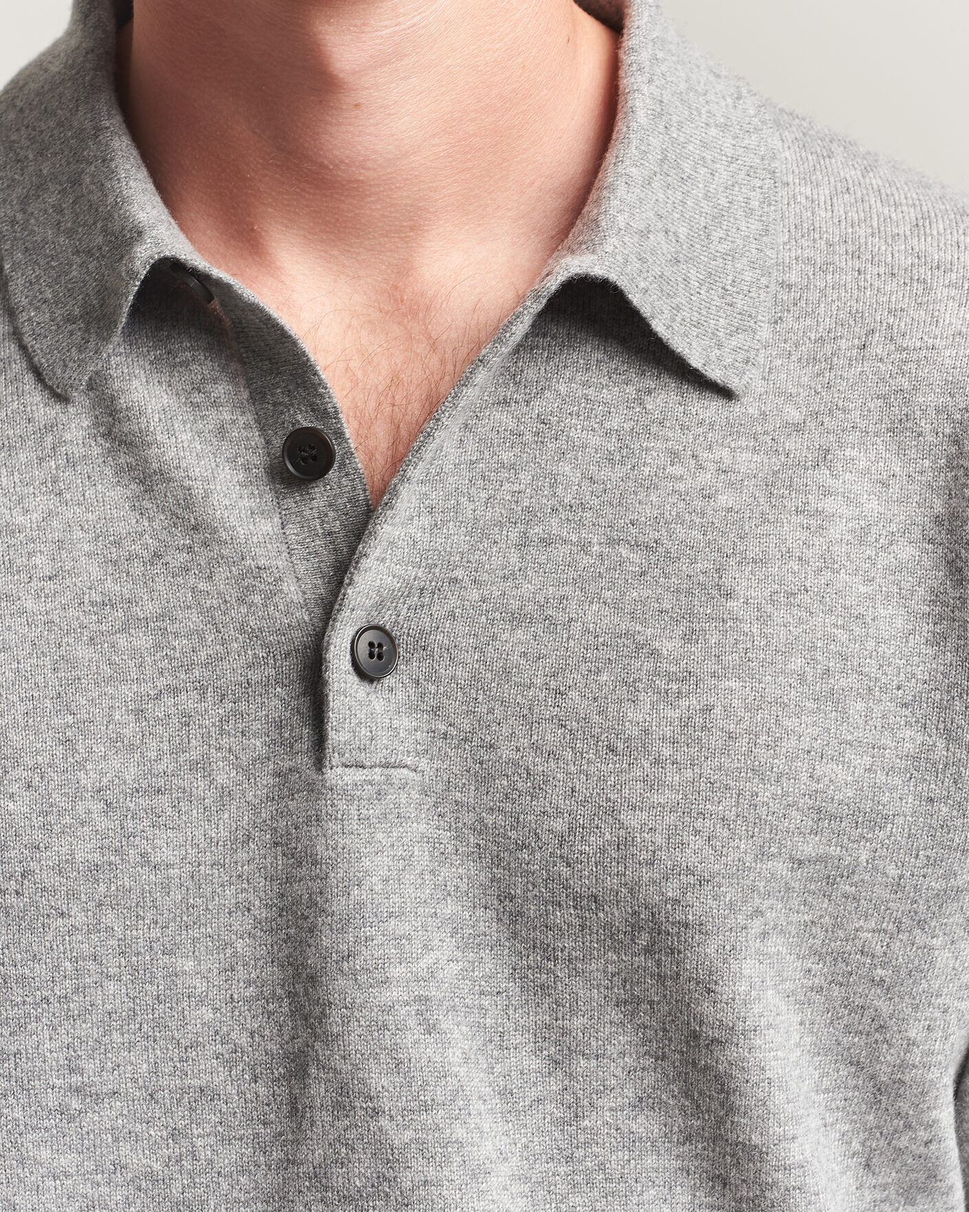 Homme | Pulls Et Tricots | Sunspel | Cashmere Polo Grey Melange