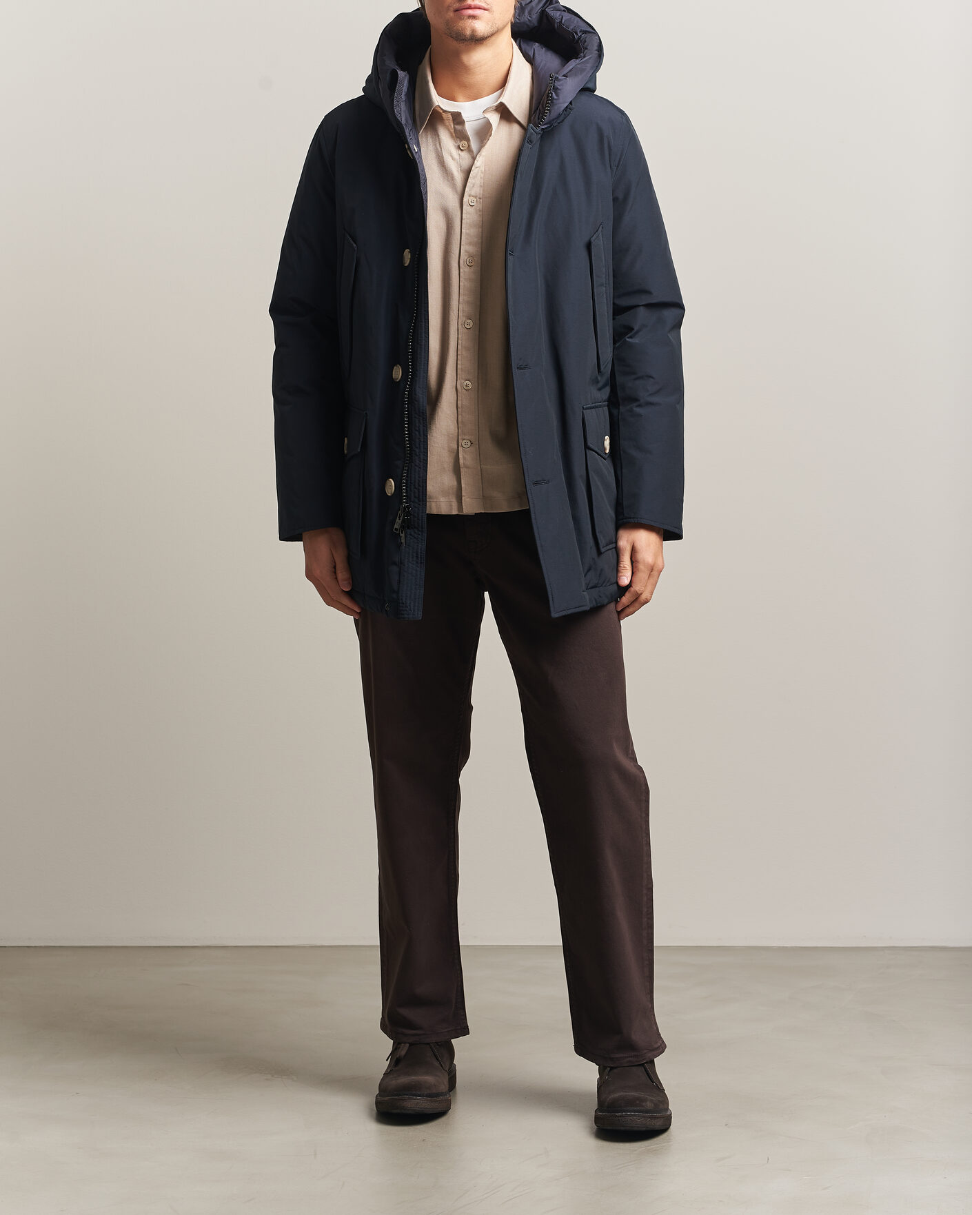 Homme | Manteaux Et Vestes | Woolrich | Arctic Parka No Fur Melton Blue