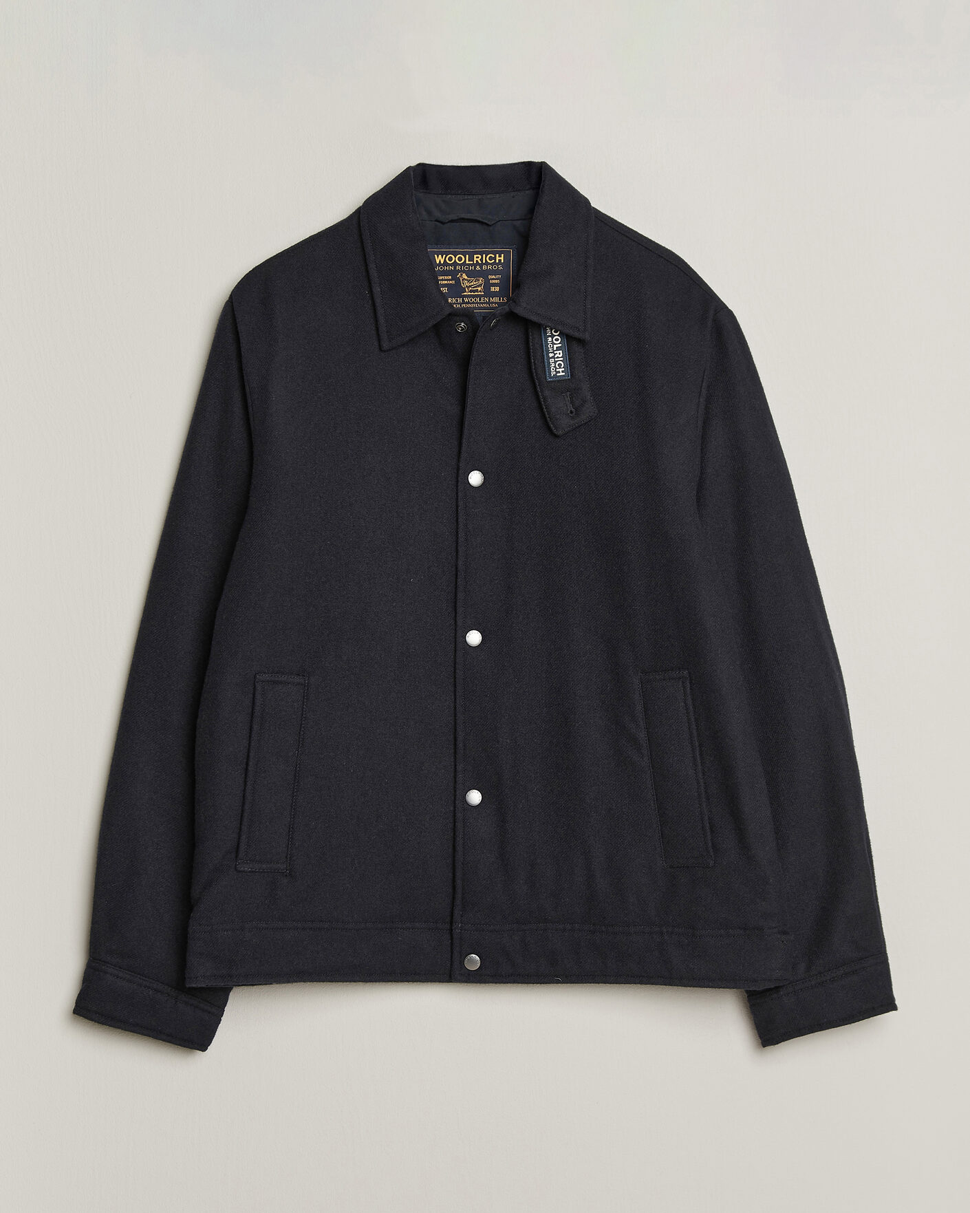Homme | Manteaux Et Vestes | Woolrich | Wool Light Padded Keating Shirt Jacket Melton Blue