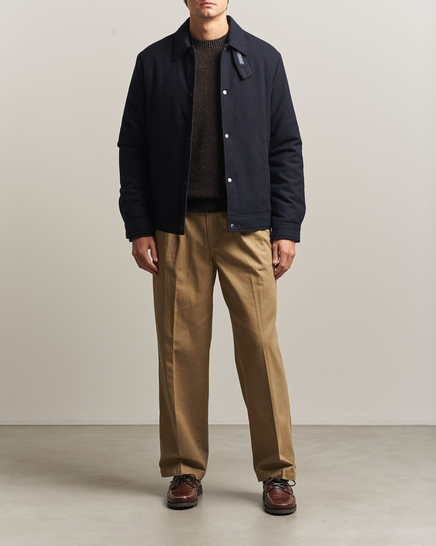 Homme | Manteaux Et Vestes | Woolrich | Wool Light Padded Keating Shirt Jacket Melton Blue