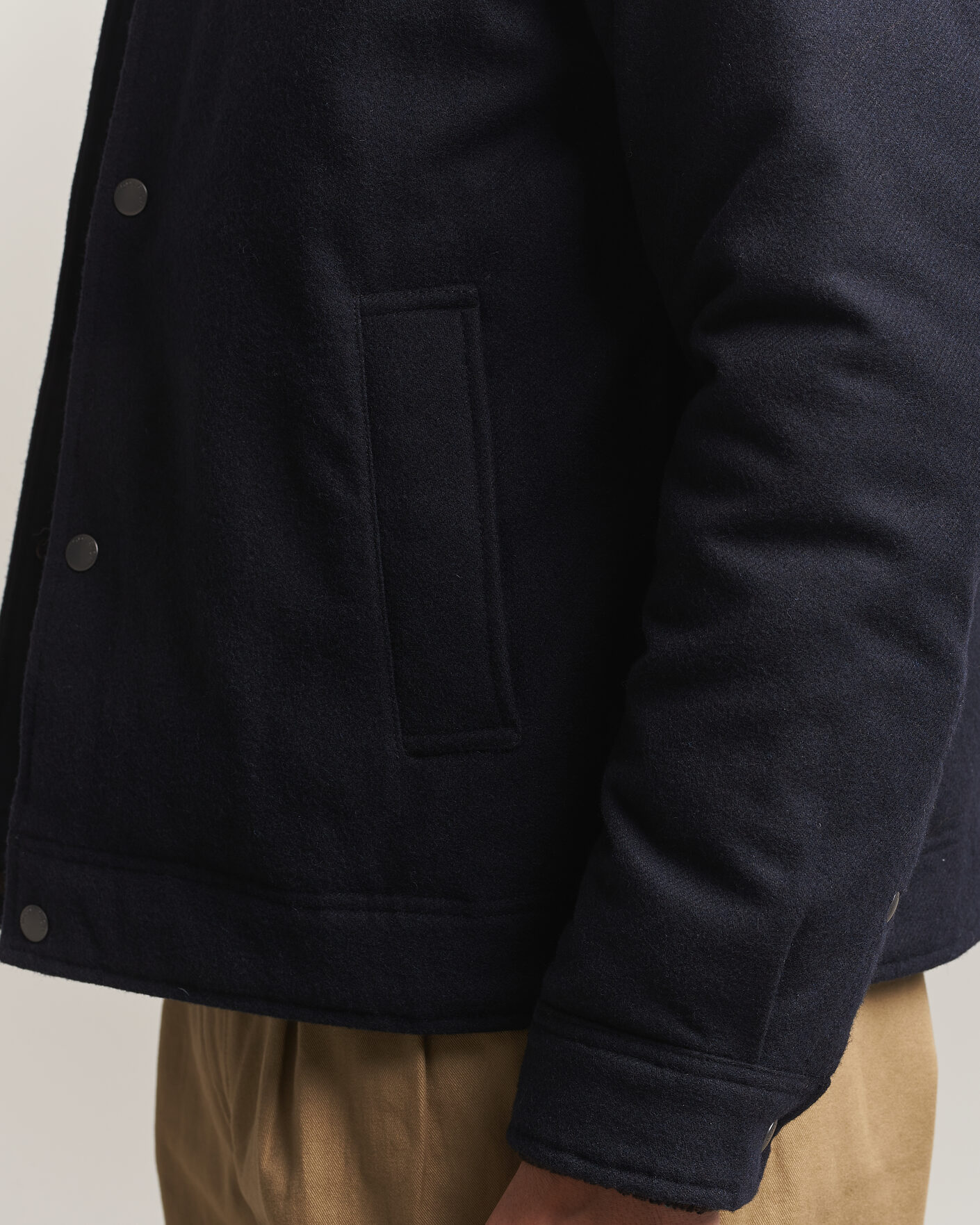 Homme | Manteaux Et Vestes | Woolrich | Wool Light Padded Keating Shirt Jacket Melton Blue