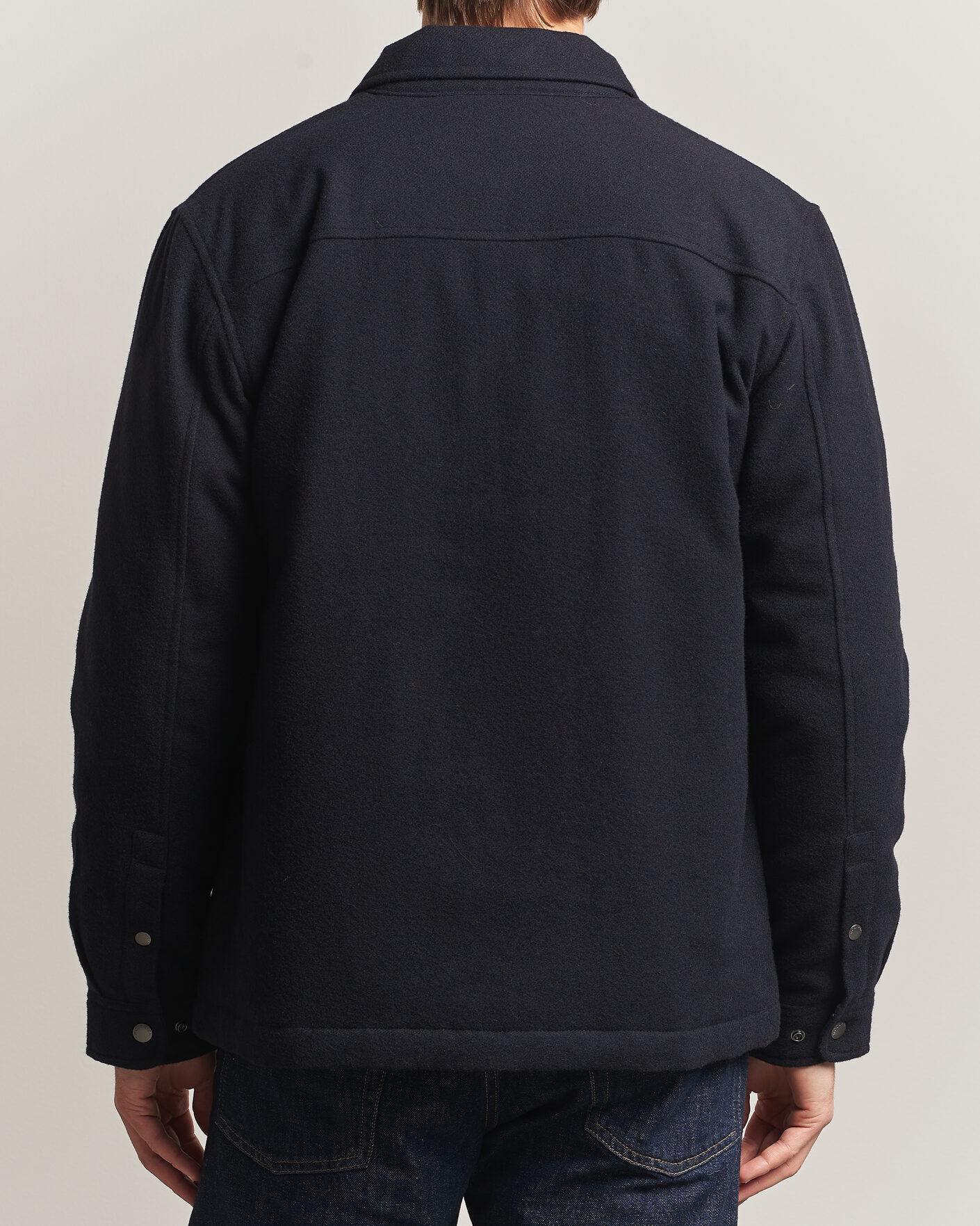 Homme | Manteaux Et Vestes | Woolrich | Alaskan Wool Light Padded Shirt Jacket Melton Blue
