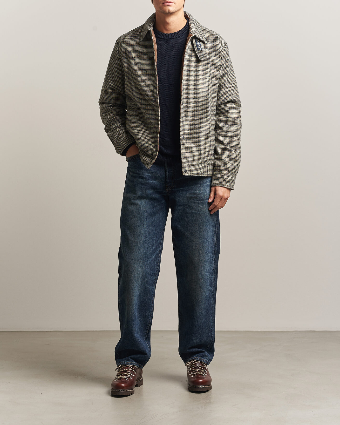 Homme | Manteaux Et Vestes | Woolrich | Wool Check Light Padded Keating Shirt Jacket Brown
