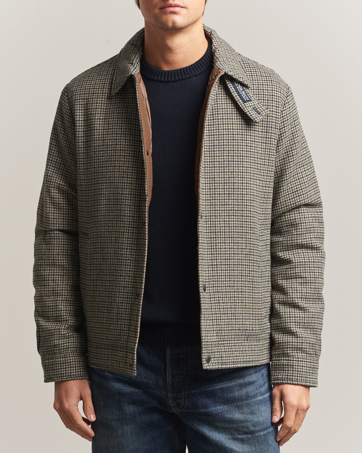 Homme | Manteaux Et Vestes | Woolrich | Wool Check Light Padded Keating Shirt Jacket Brown