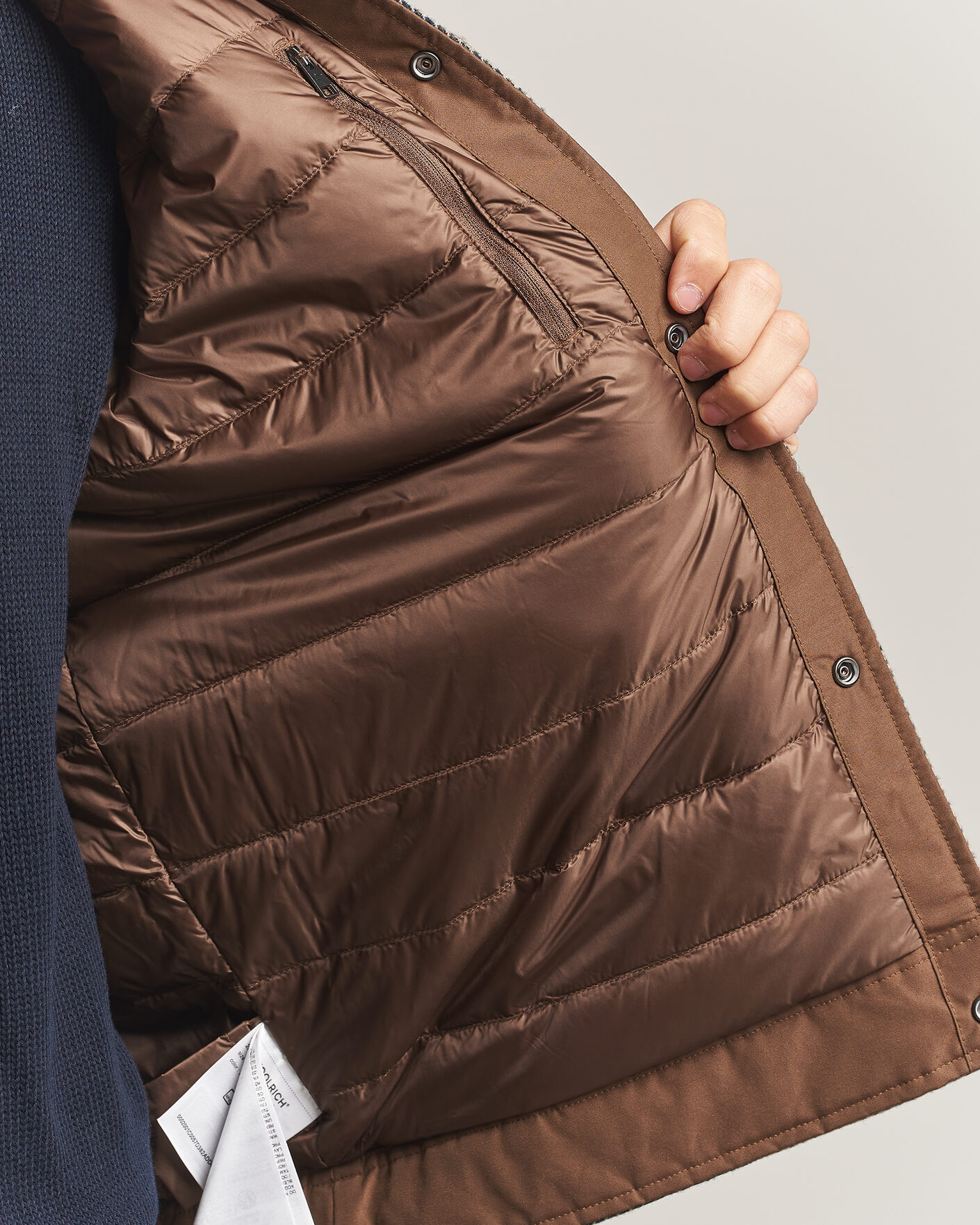 Homme | Manteaux Et Vestes | Woolrich | Wool Check Light Padded Keating Shirt Jacket Brown