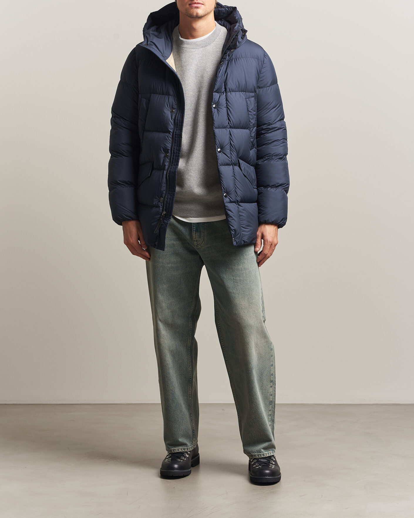Homme | Manteaux Et Vestes | Woolrich | Cloud Davis Parka Melton Blue
