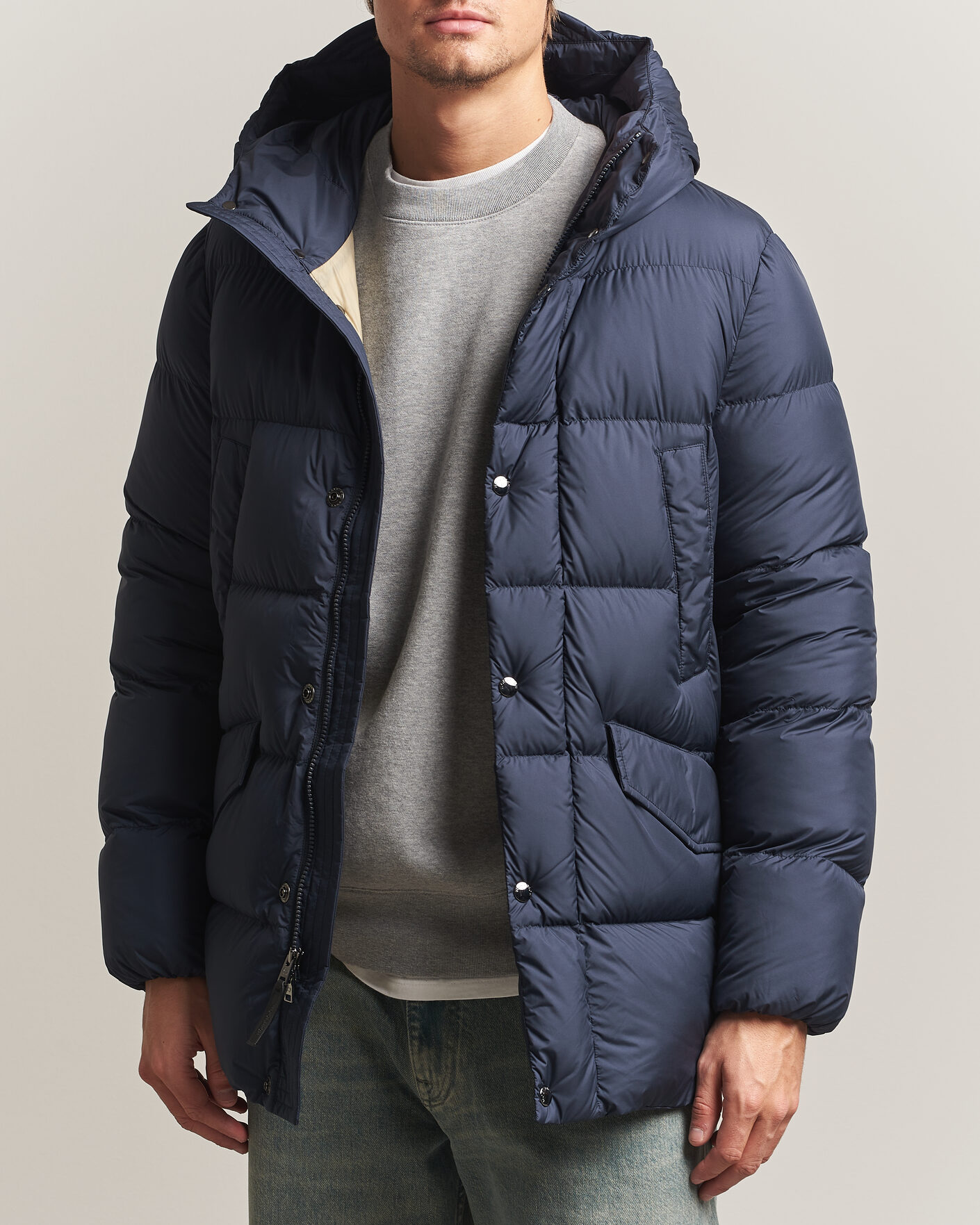 Homme | Manteaux Et Vestes | Woolrich | Cloud Davis Parka Melton Blue