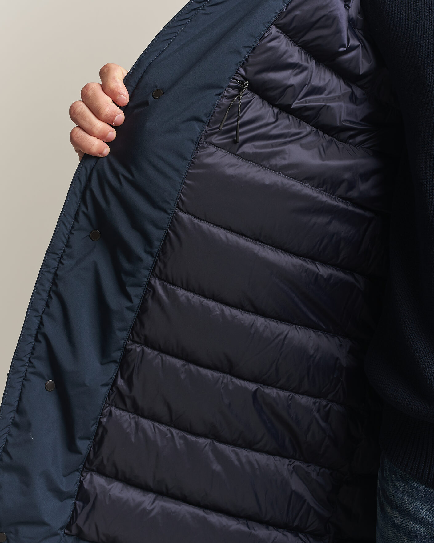 Homme | Manteaux Et Vestes | Woolrich | Cloud Lamar Light Padded Coat Melton Blue