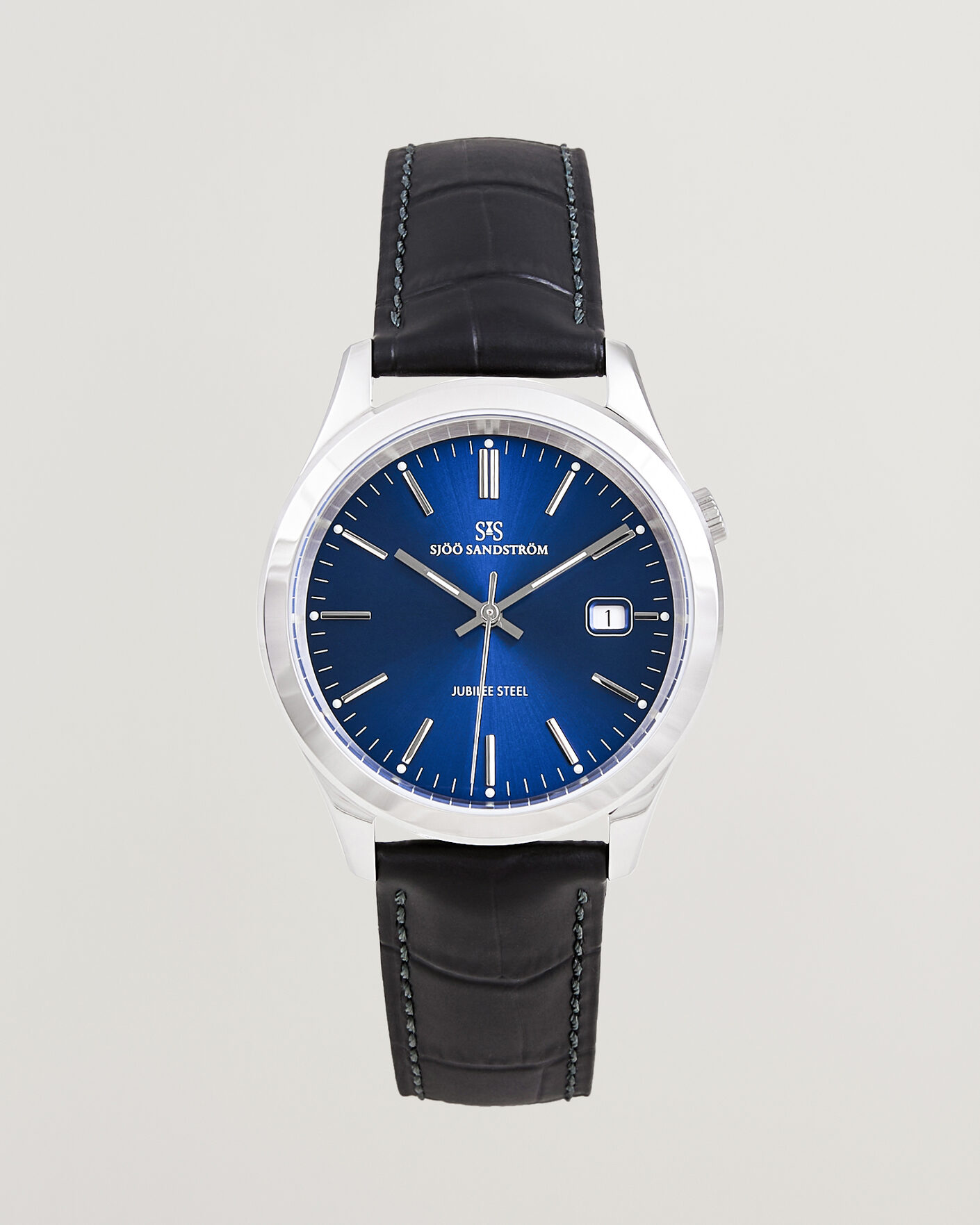 Homme | Sjöö Sandström Jubilee Steel Quartz 40mm Black Calf Blue Dial | Sjöö Sandström | Jubilee Steel Quartz 40mm Black Calf Blue Dial