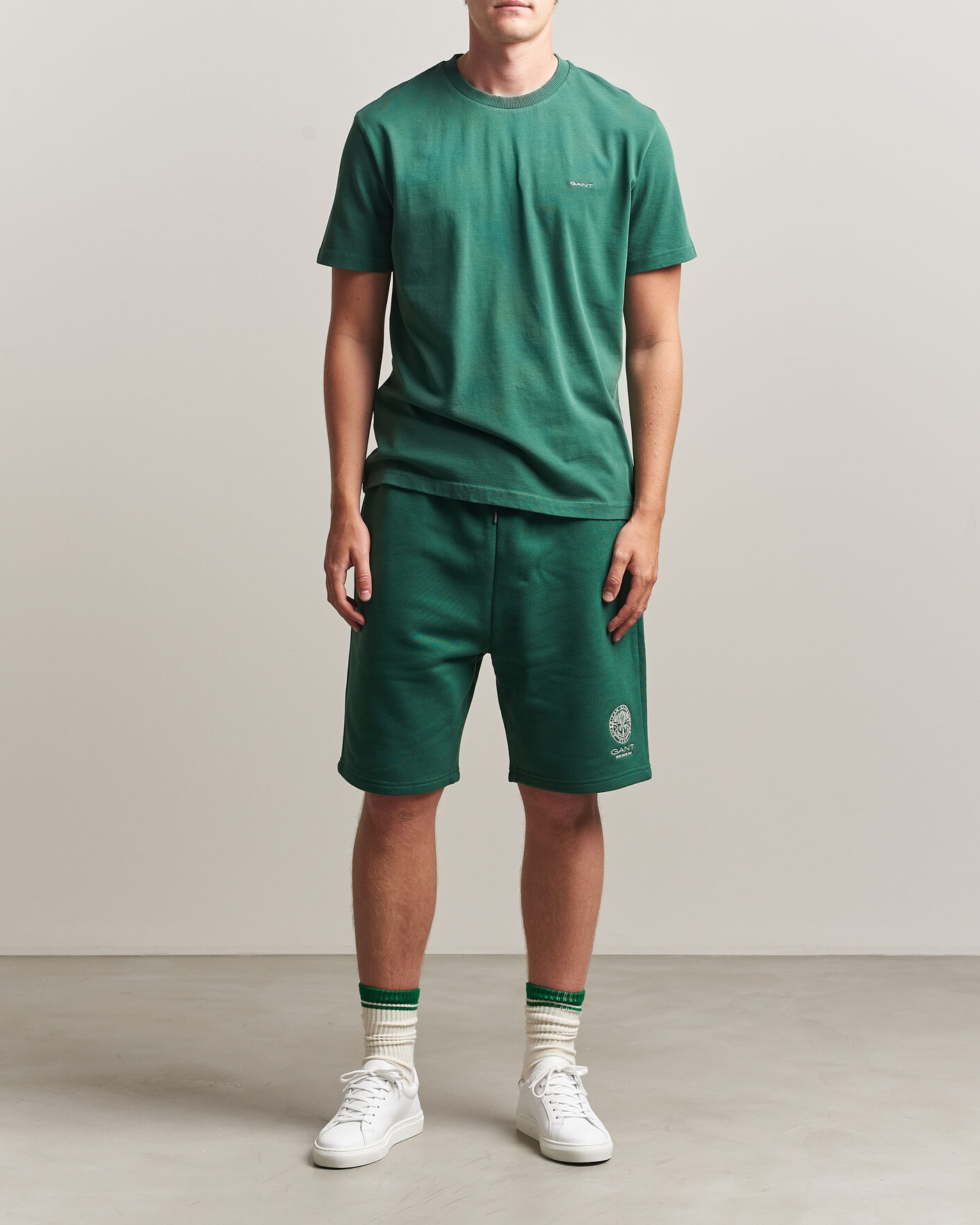 Homme | T-shirts | Gant | Tournament Crew Neck T-Shirt Green