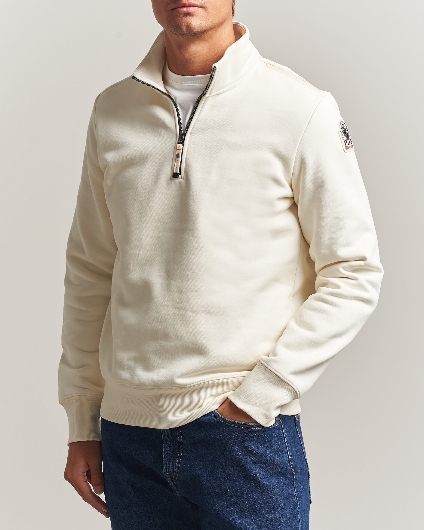 Homme | Pulls Et Tricots | Parajumpers | Broad Peak Super Easy Half Zip Sweatshirt Warm Ivory