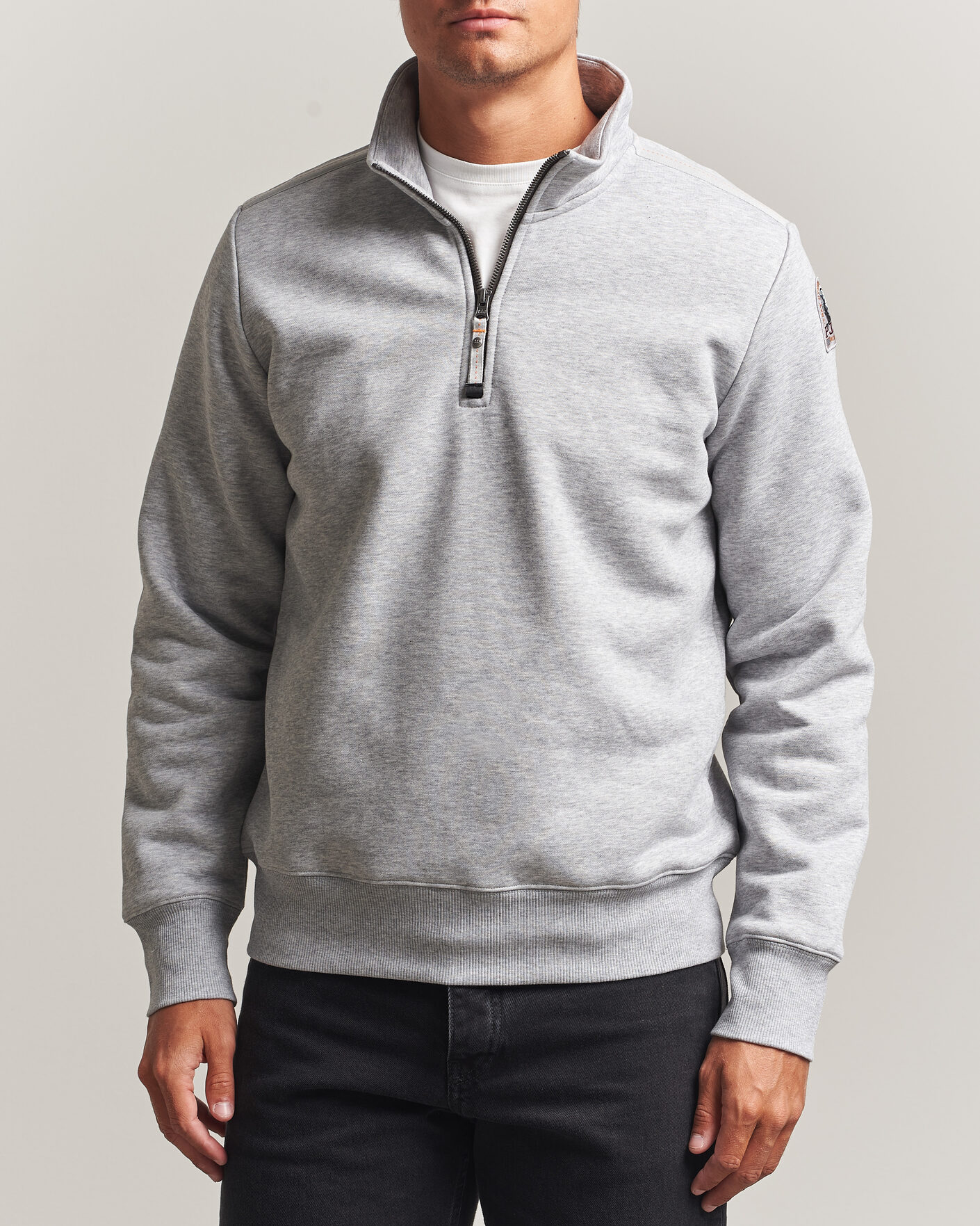 Homme | Pulls Et Tricots | Parajumpers | Broad Peak Super Easy Half Zip Sweatshirt Ash Grey Melange