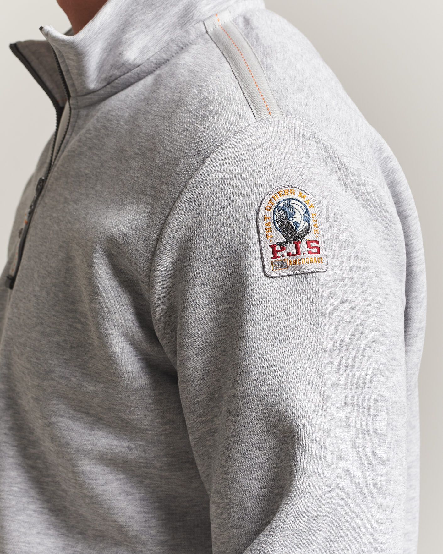 Homme | Pulls Et Tricots | Parajumpers | Broad Peak Super Easy Half Zip Sweatshirt Ash Grey Melange