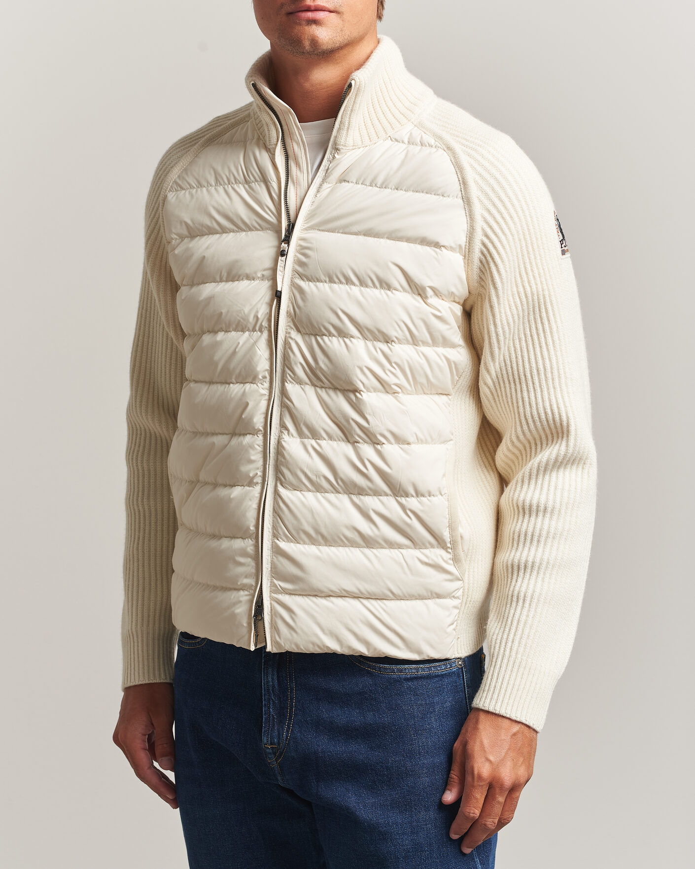 Homme | Manteaux Et Vestes | Parajumpers | Olmo Rib Knitted Hybrid Jacket Warm Ivory