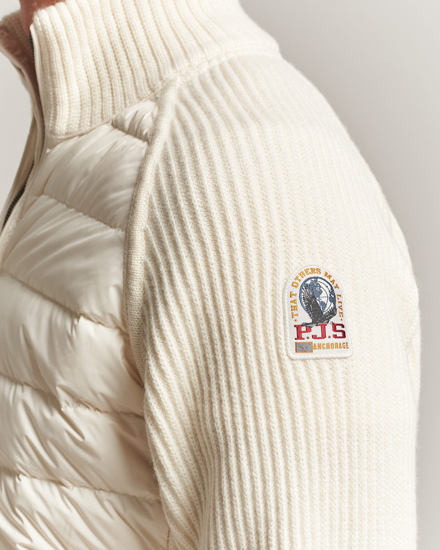 Homme | Manteaux Et Vestes | Parajumpers | Olmo Rib Knitted Hybrid Jacket Warm Ivory