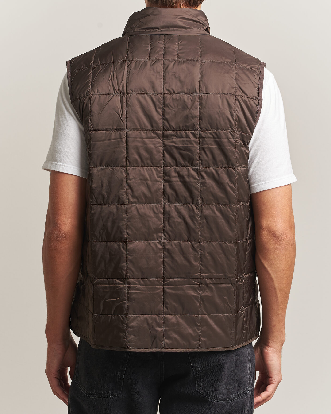 Homme | Gilets | TAION | High Neck Full Zip Lightweight Down Vest Dark Choco