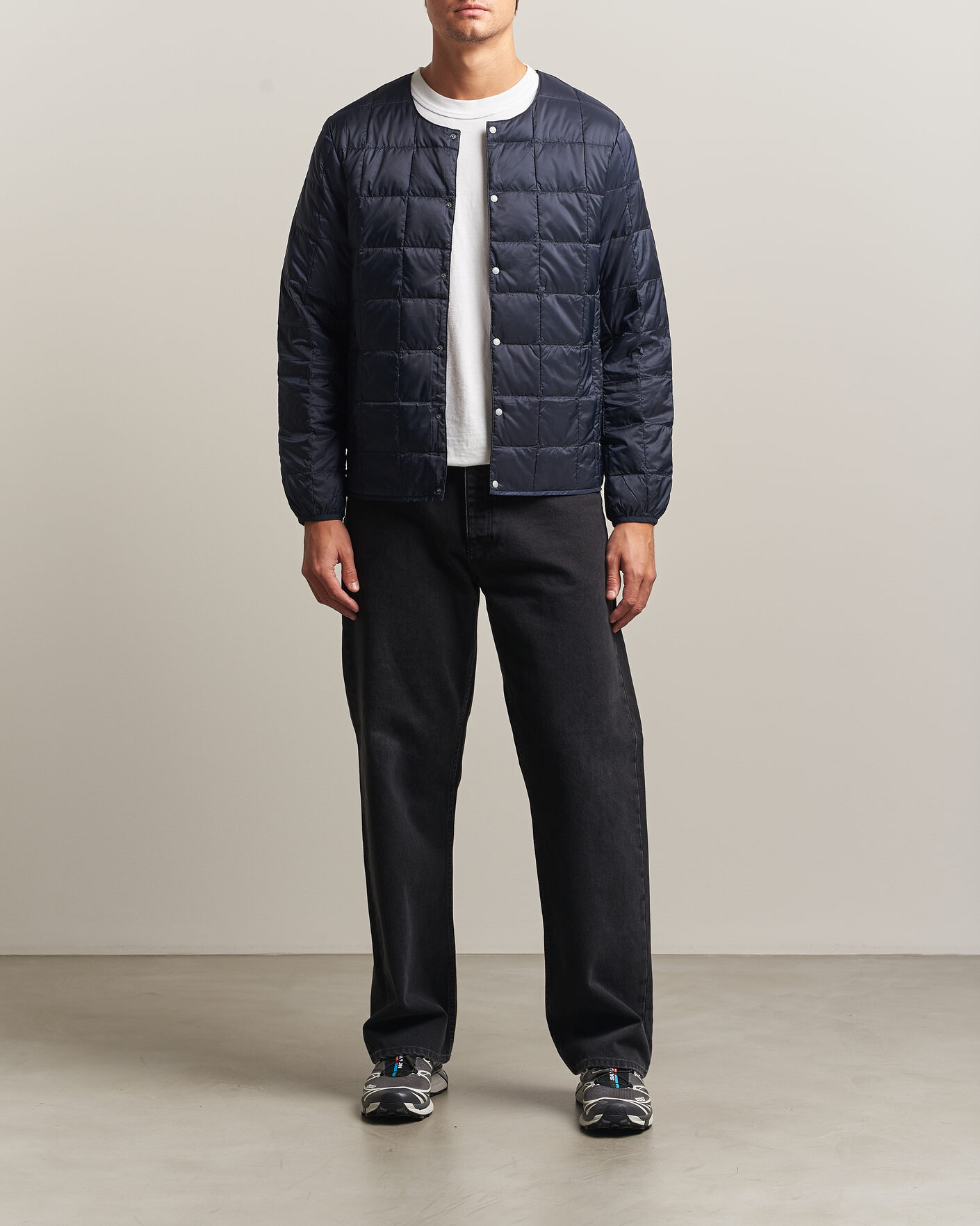 Homme | Manteaux Et Vestes | TAION | Crew Neck Button Down Jacket Dark Navy