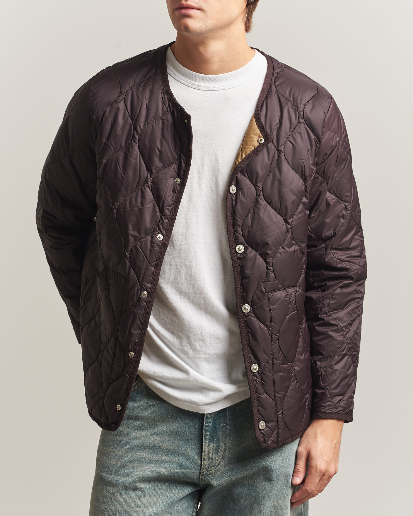 Homme | Manteaux Et Vestes | TAION | Military Crew Neck Down Jacket Dark Choco