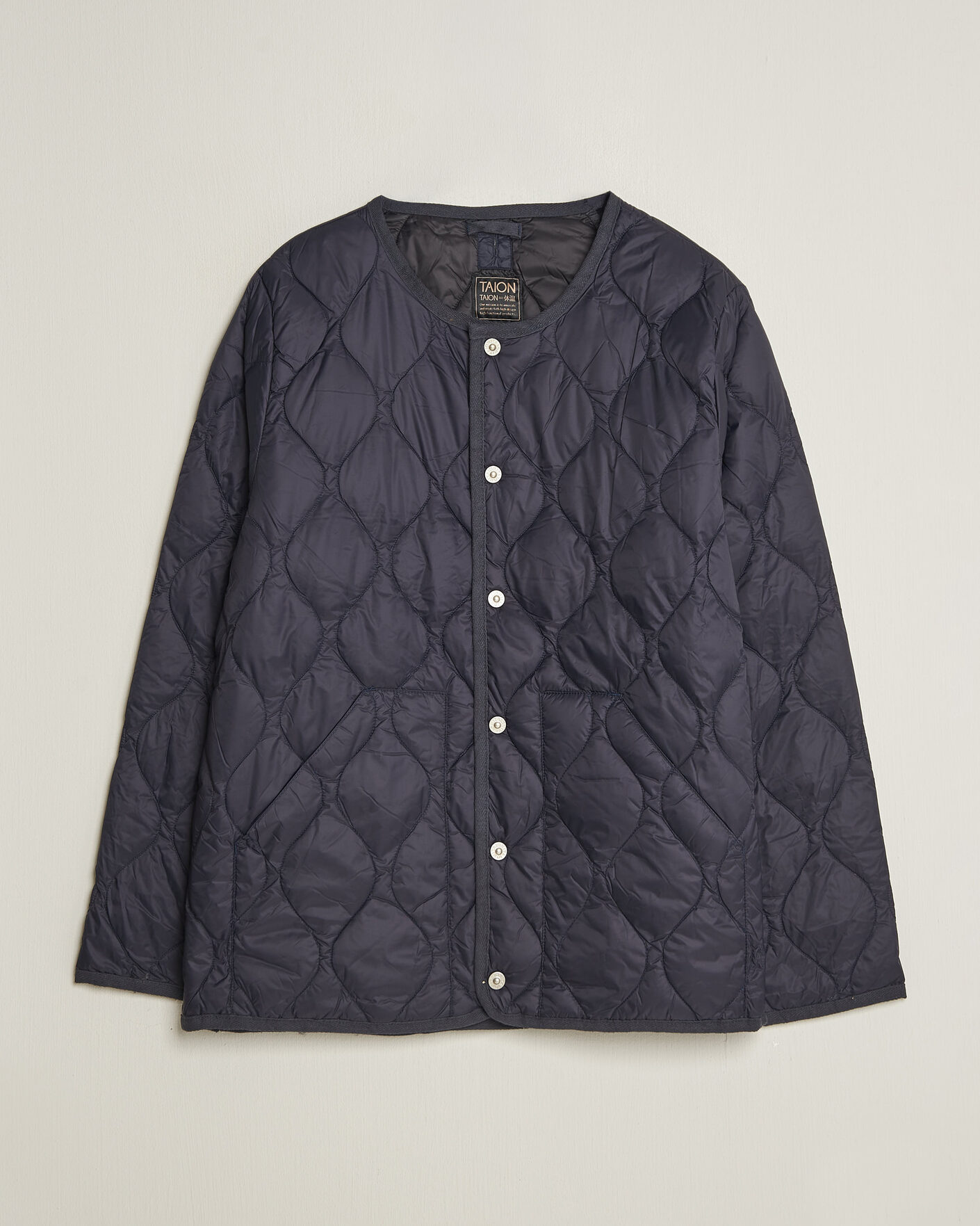 Homme | Manteaux Et Vestes | TAION | Military Crew Neck Down Jacket Dark Navy