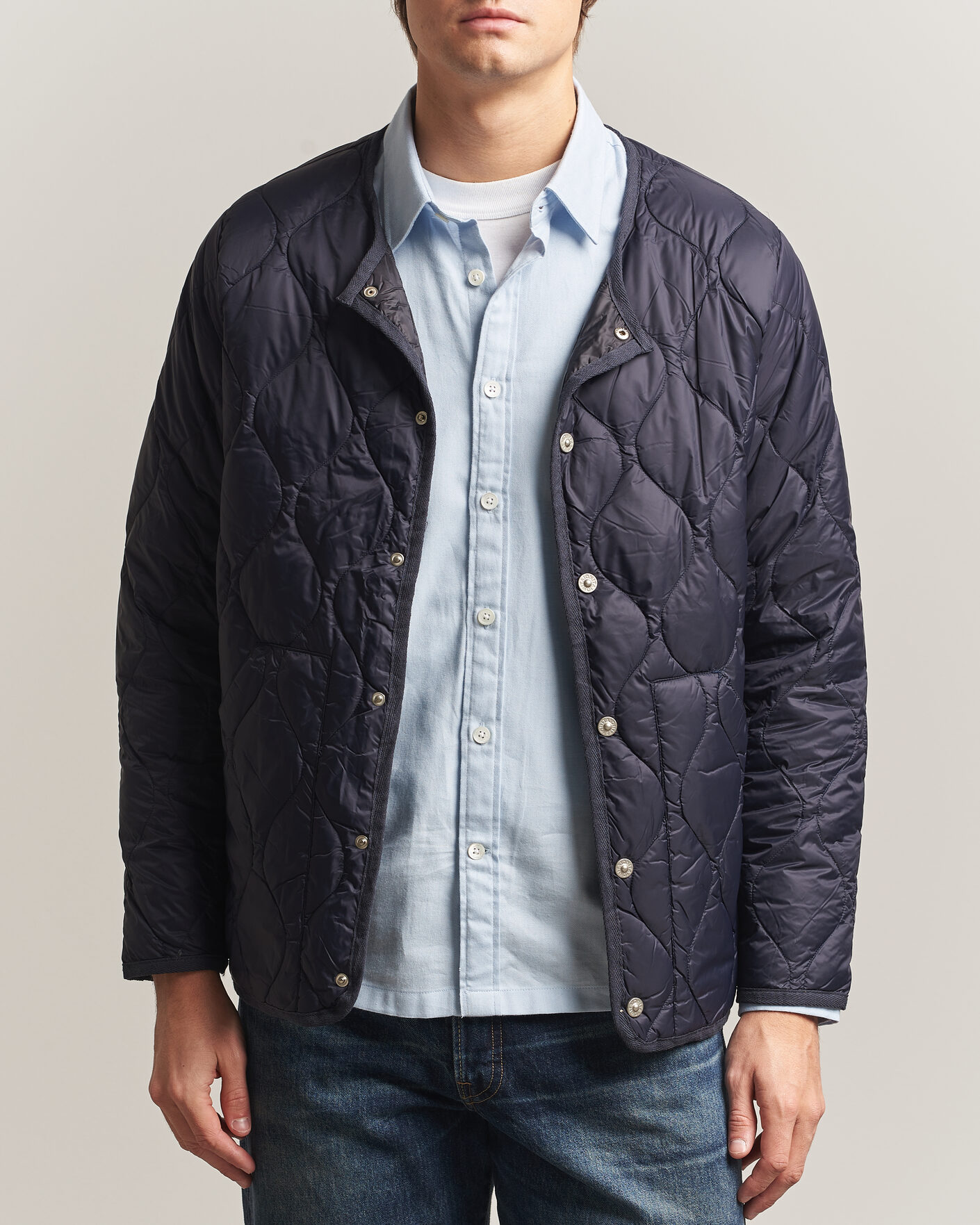 Homme | Manteaux Et Vestes | TAION | Military Crew Neck Down Jacket Dark Navy