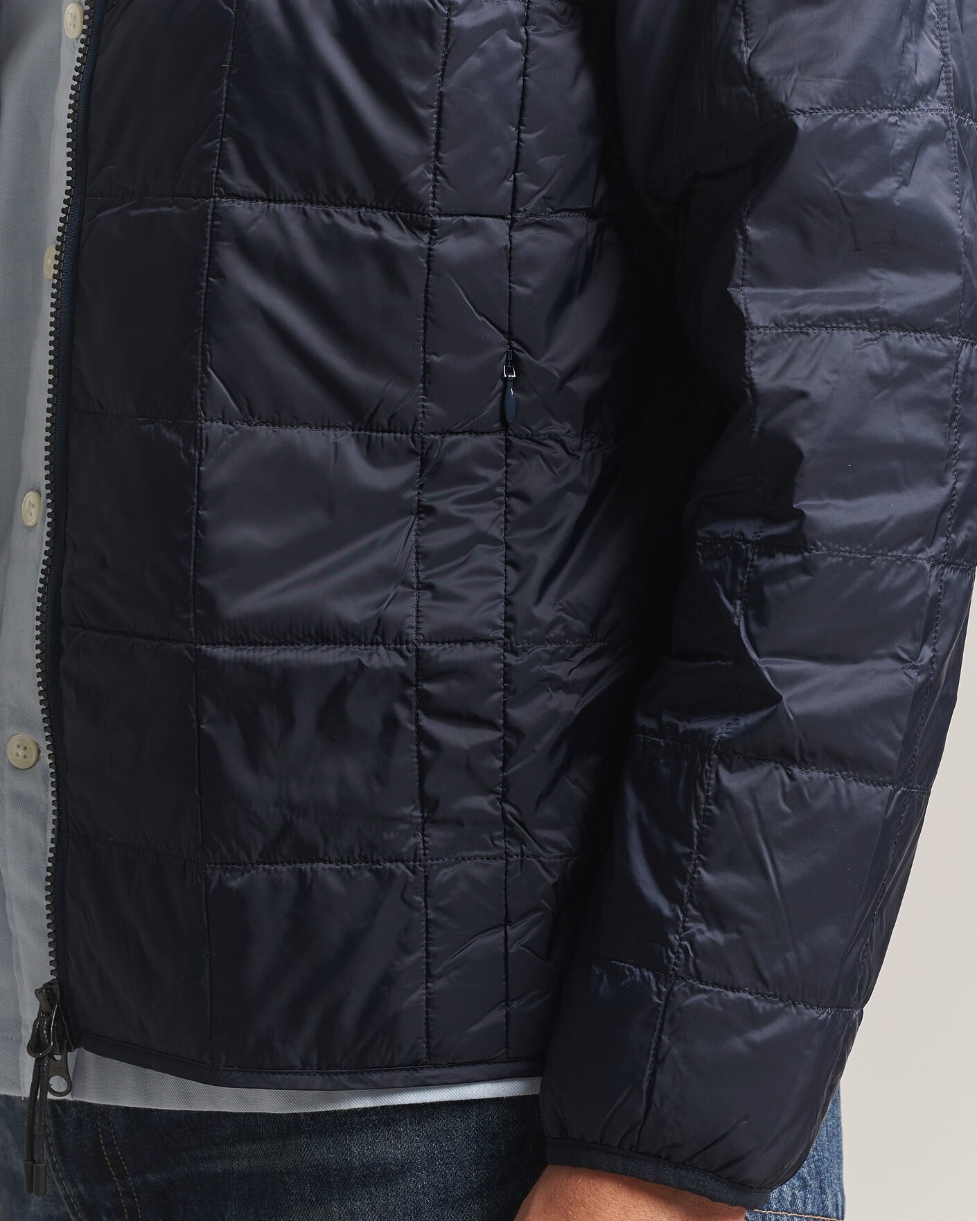 Homme | Manteaux Et Vestes | TAION | High Neck Full Zip Lightweight Down Jacket Dark Navy