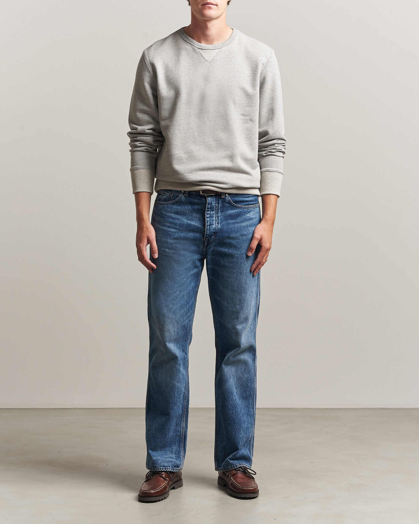 Homme | Pulls Et Tricots | Merz b. Schwanen | Vintage Machine Sweatshirt Grey Melange
