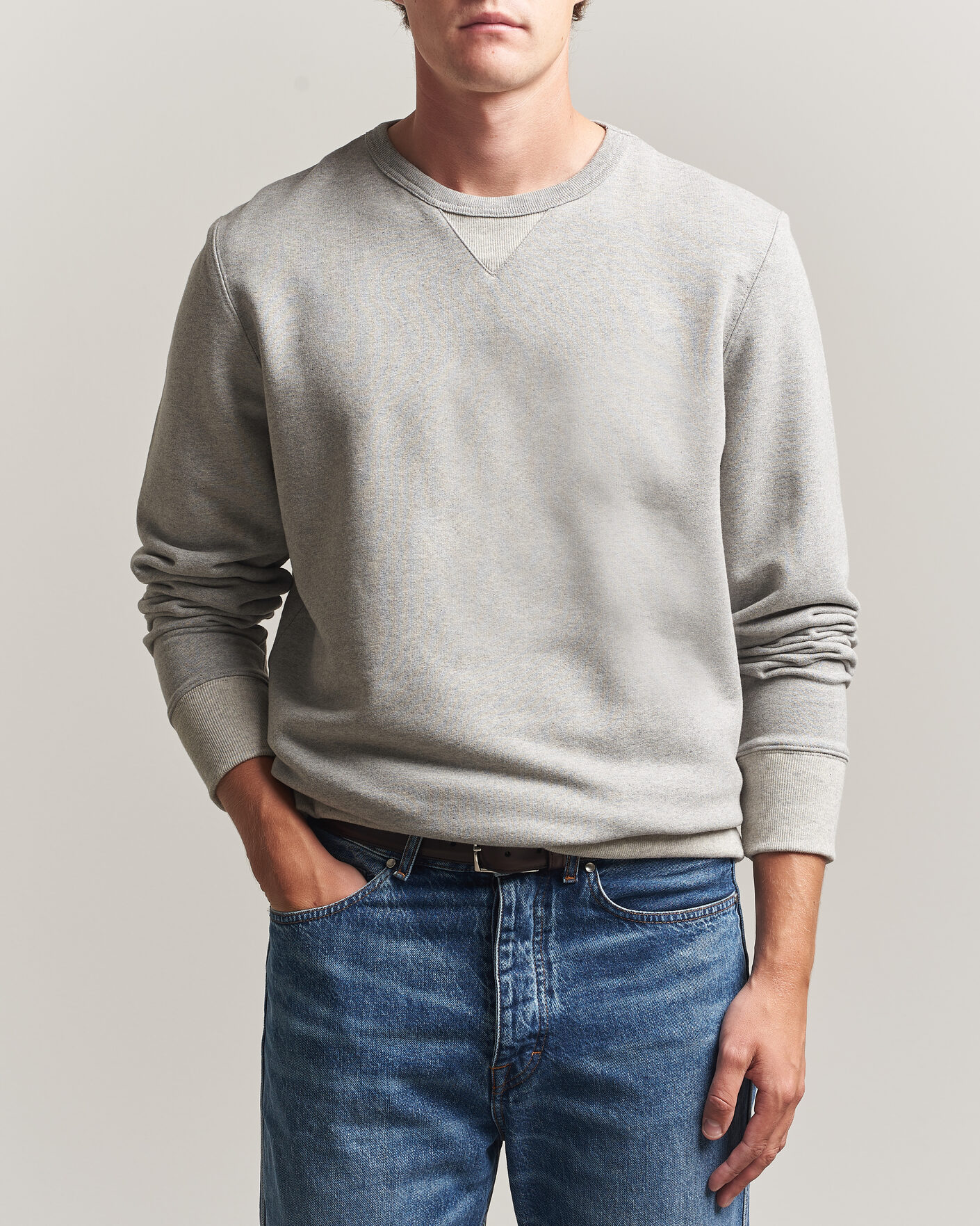 Homme | Pulls Et Tricots | Merz b. Schwanen | Vintage Machine Sweatshirt Grey Melange