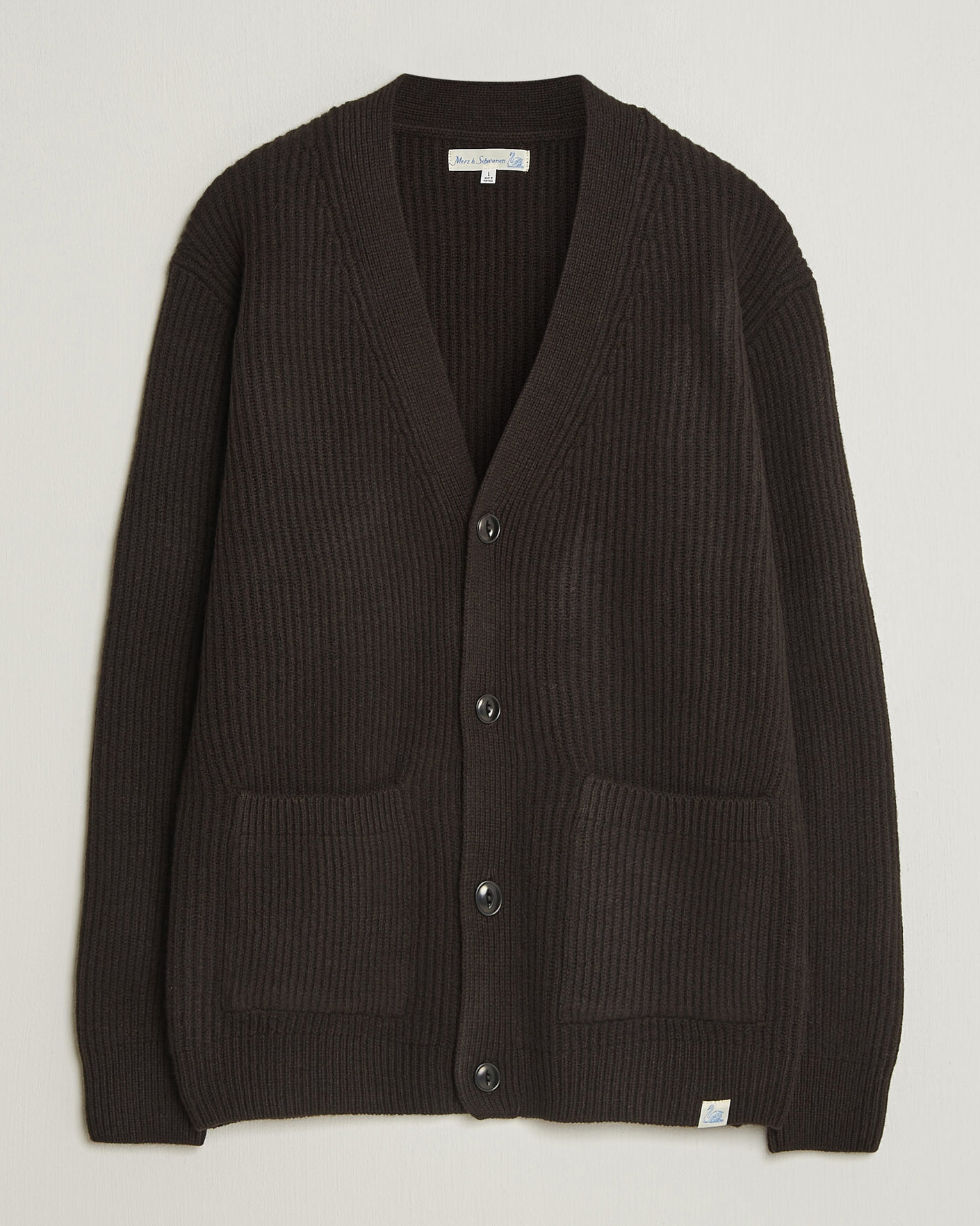 Homme | Pulls Et Tricots | Merz b. Schwanen | Merino/Cashmere Knitted Cardigan Espresso
