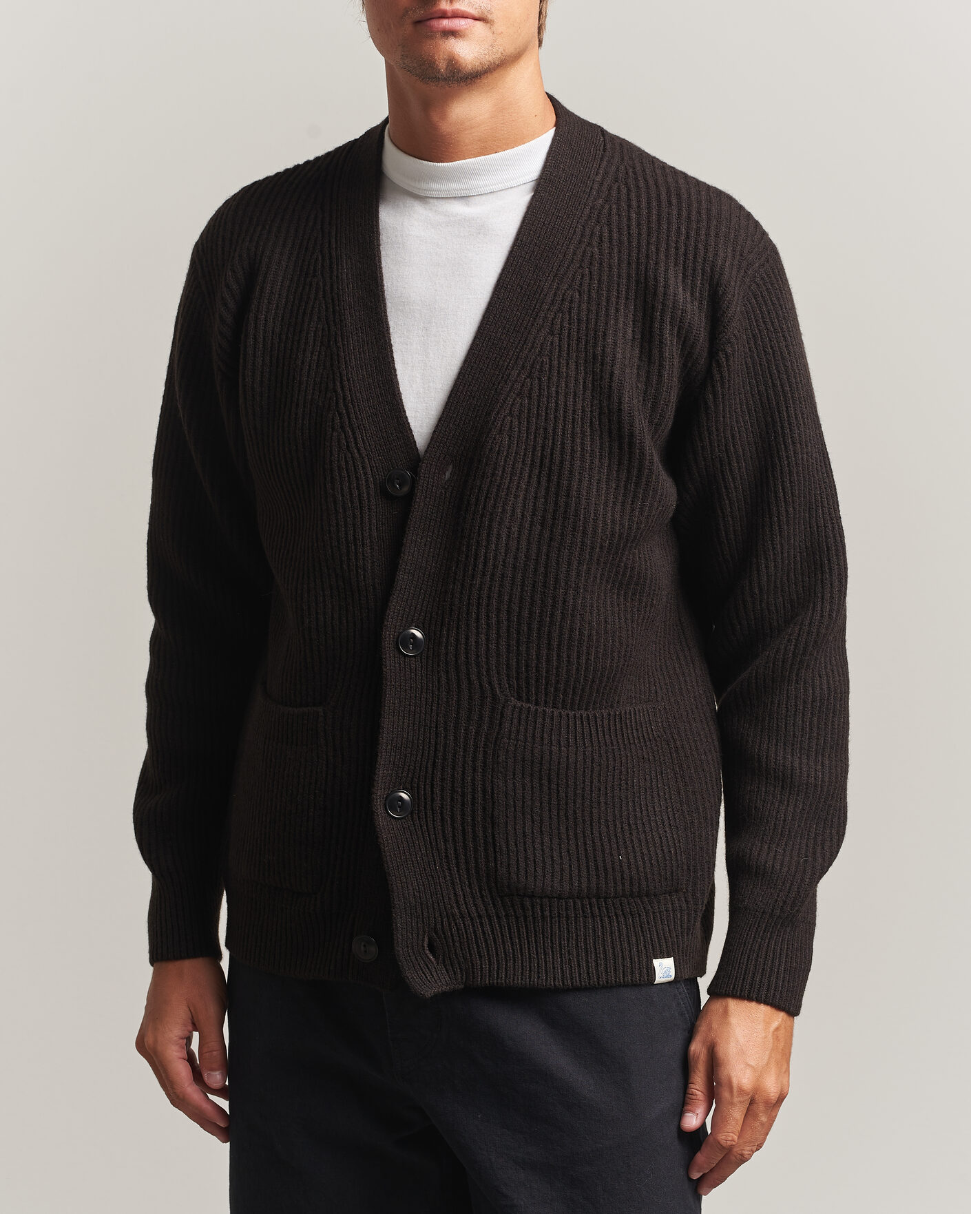 Homme | Pulls Et Tricots | Merz b. Schwanen | Merino/Cashmere Knitted Cardigan Espresso