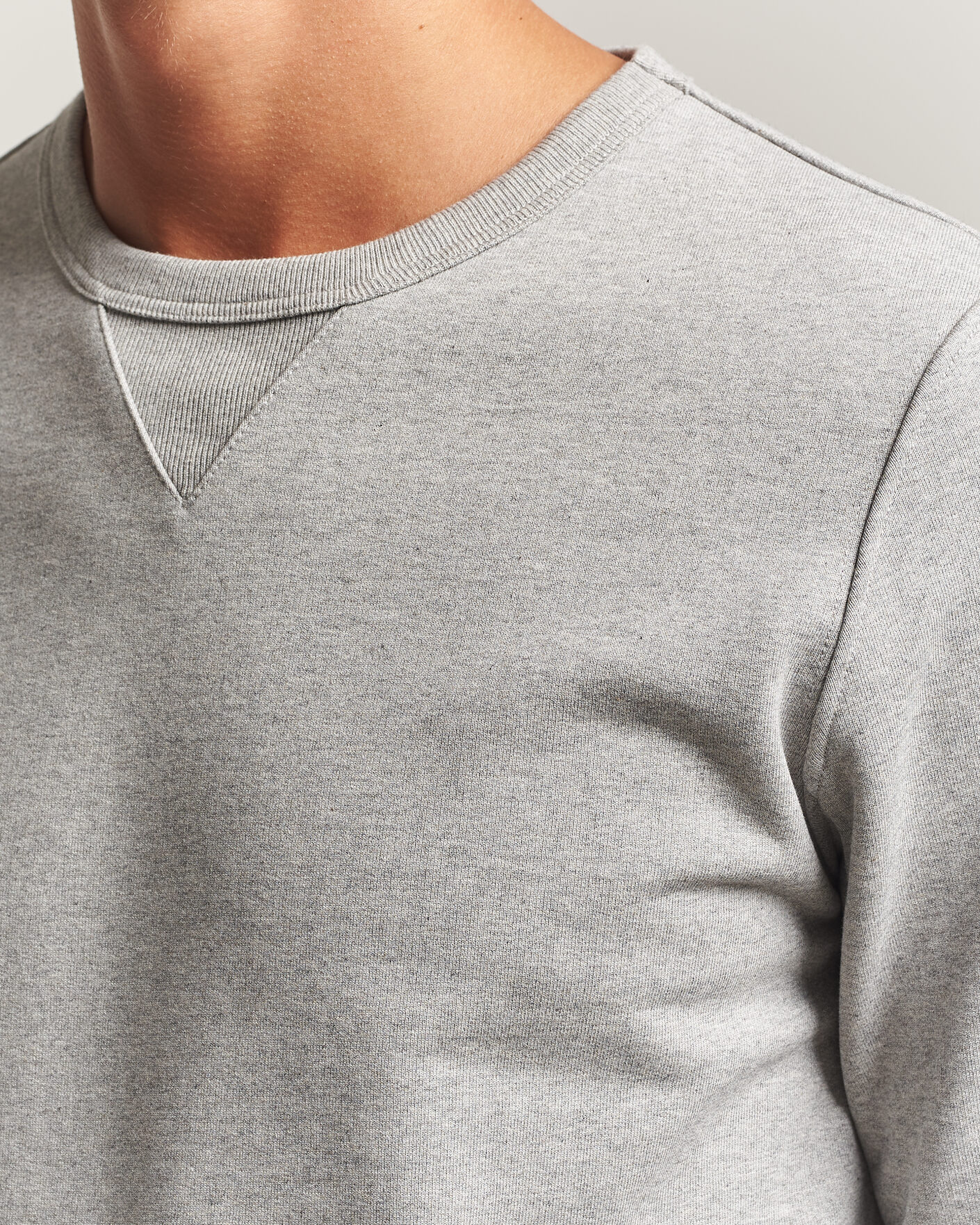 Homme | Pulls Et Tricots | Merz b. Schwanen | Classic Fit Loopwheeled Heavyweight Sweatshirt Grey Melange