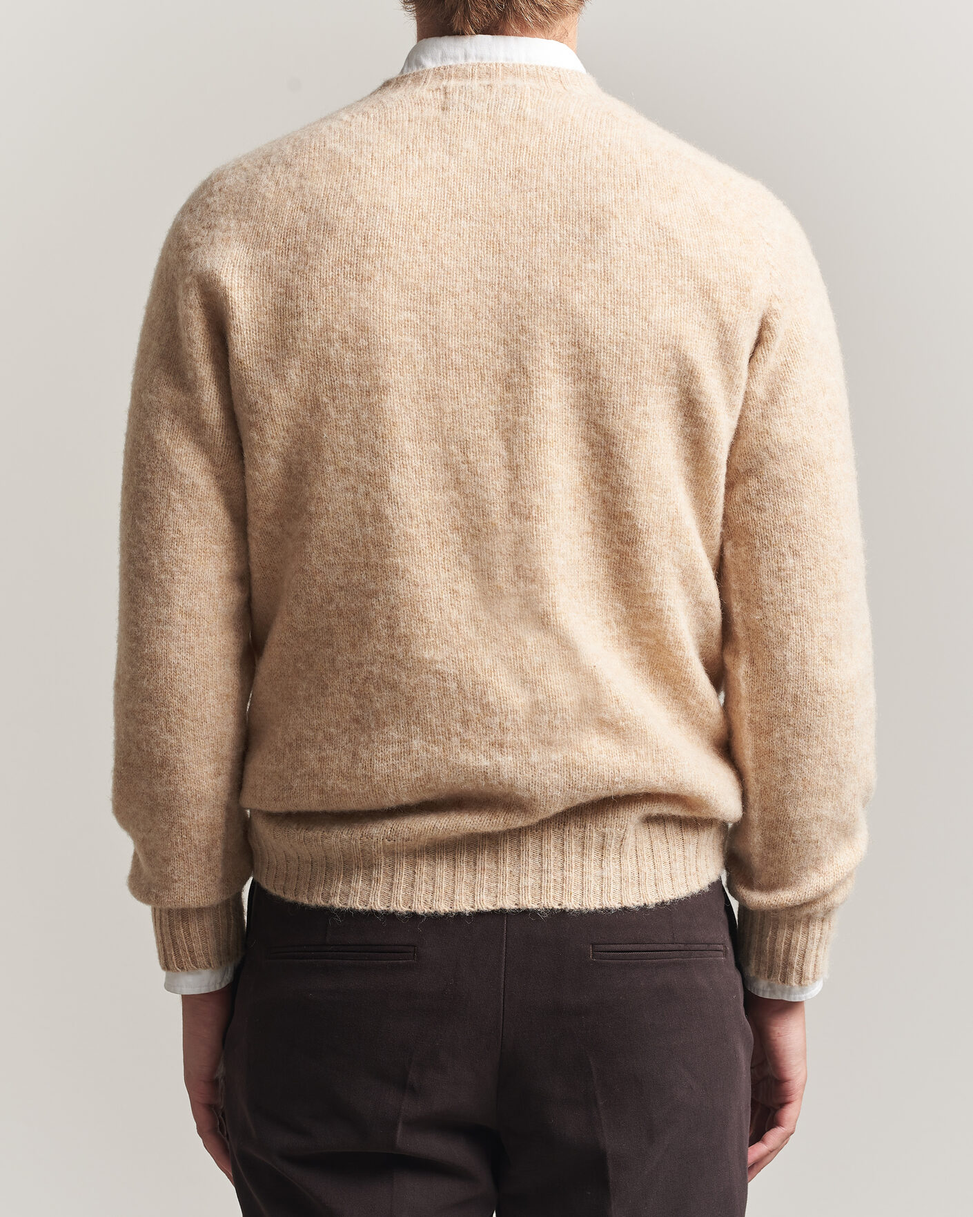 Homme | Pulls Et Tricots | Harley Of Scotland | Brushed Supersoft Lambswool Crewneck Calico