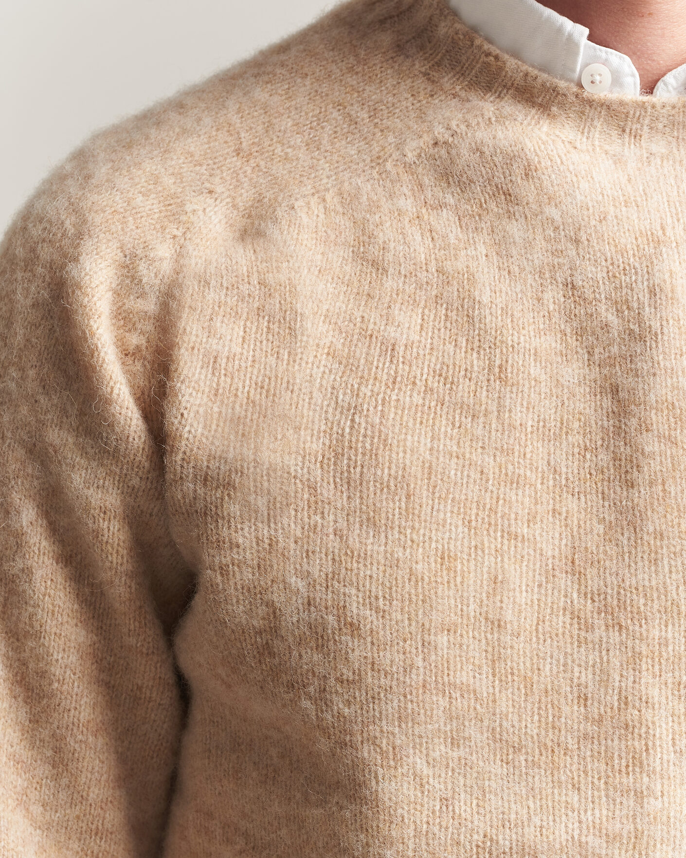 Homme | Pulls Et Tricots | Harley Of Scotland | Brushed Supersoft Lambswool Crewneck Calico