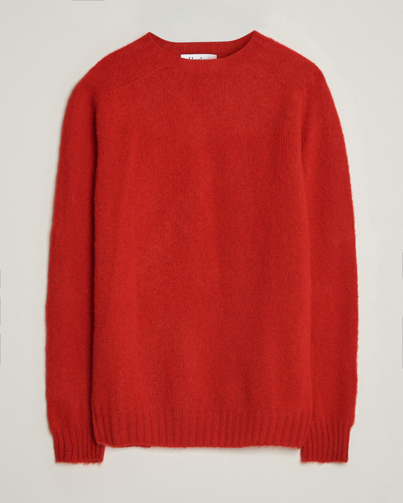Homme | Pulls Et Tricots | Harley Of Scotland | Brushed Supersoft Lambswool Crewneck Cardinal