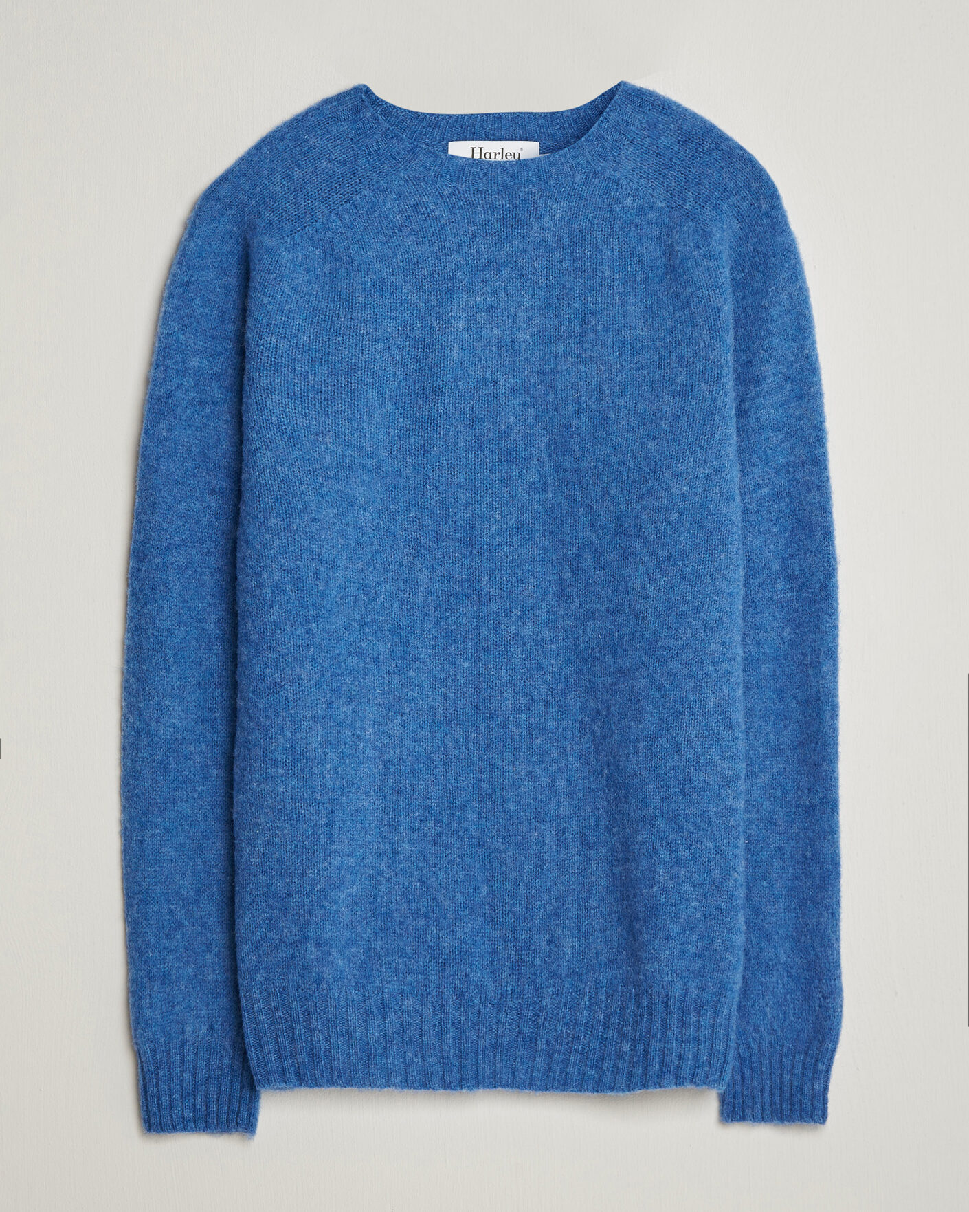 Homme | Pulls Et Tricots | Harley Of Scotland | Brushed Supersoft Lambswool Crewneck Cobalt