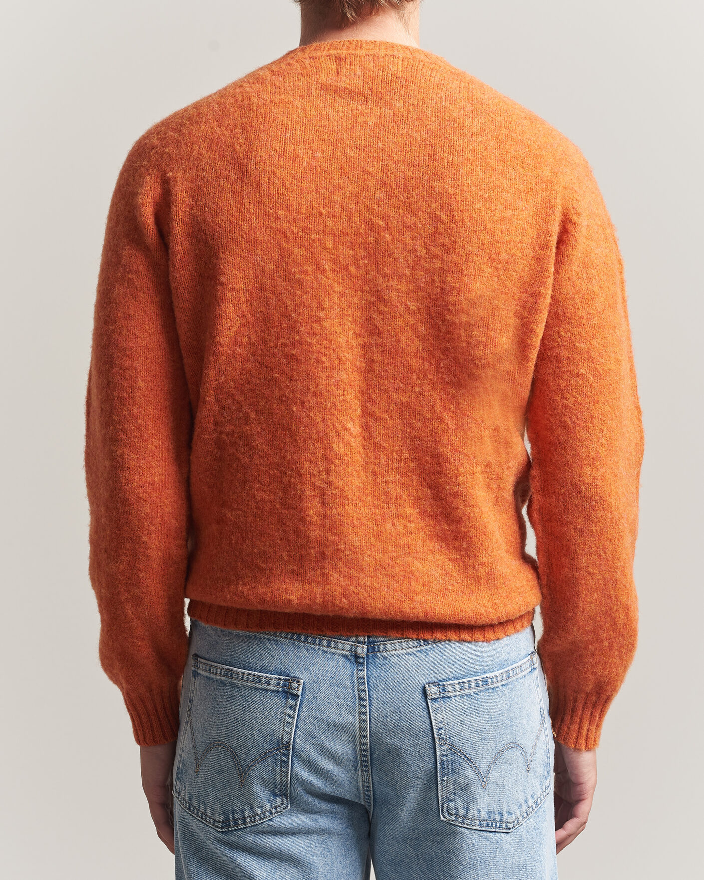 Homme | Pulls Et Tricots | Harley Of Scotland | Brushed Supersoft Lambswool Crewneck Satsuma