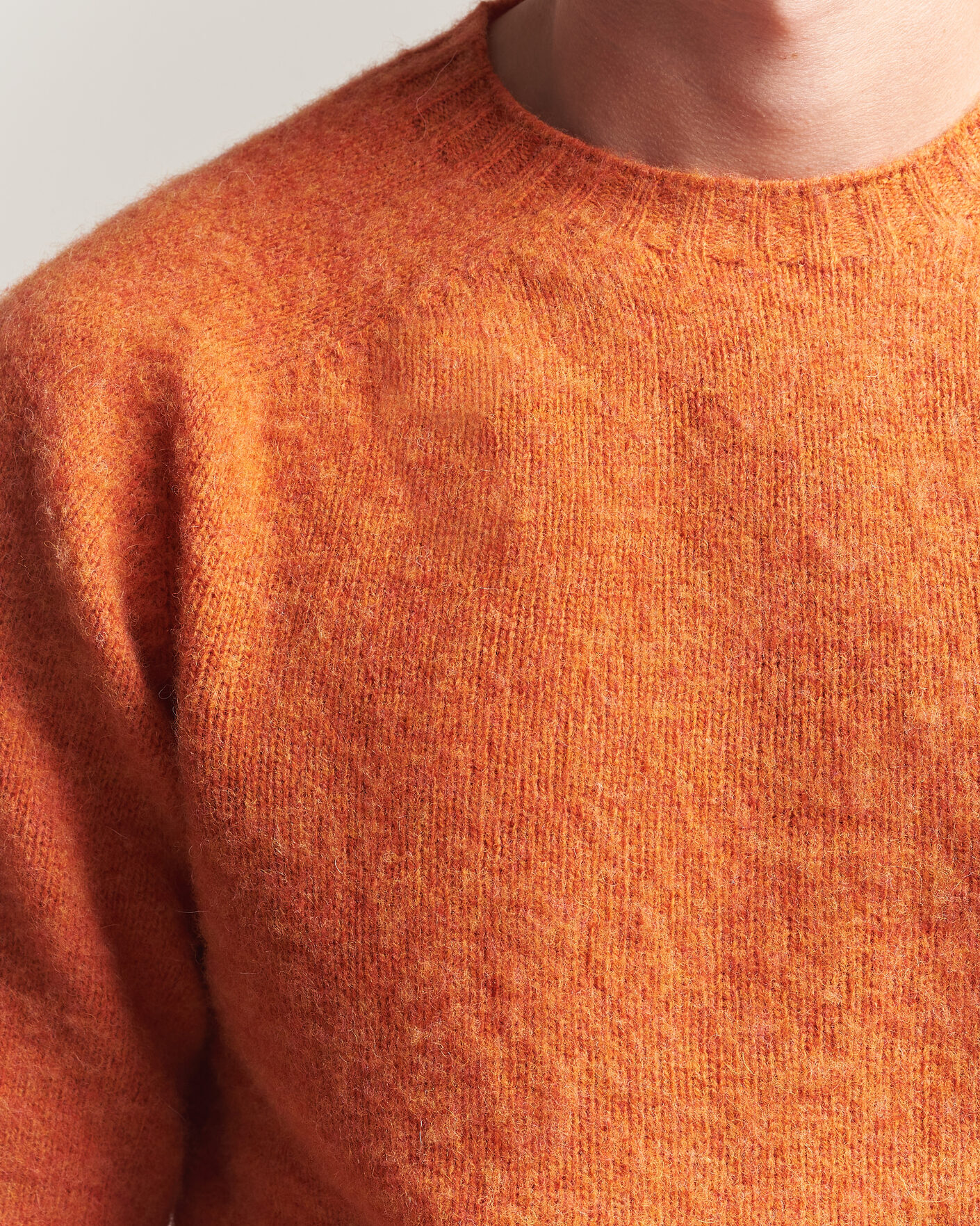 Homme | Pulls Et Tricots | Harley Of Scotland | Brushed Supersoft Lambswool Crewneck Satsuma