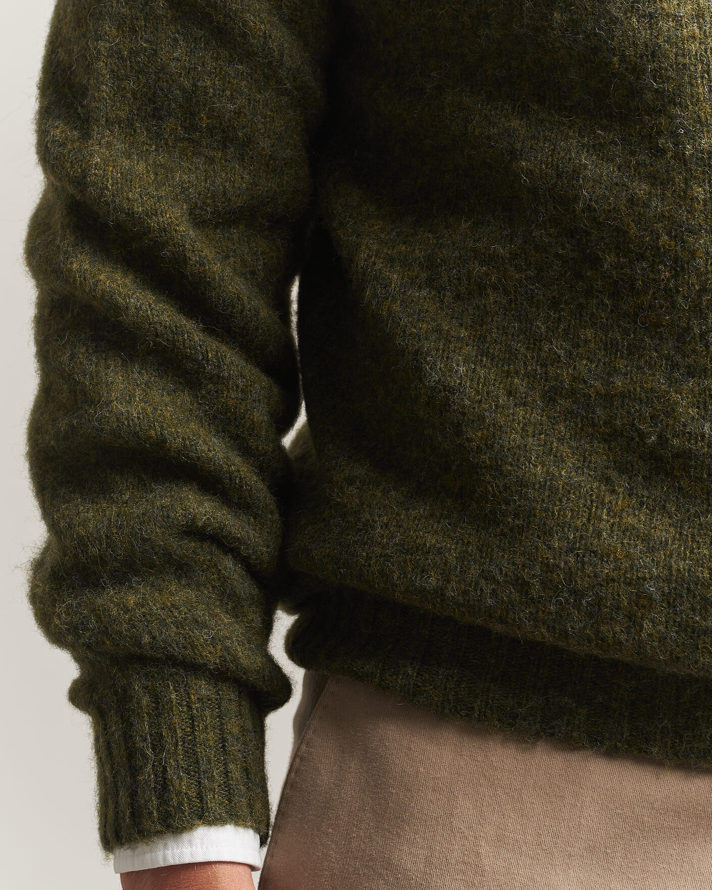 Homme | Pulls Et Tricots | Harley Of Scotland | Brushed Supersoft Lambswool Crewneck Scots Pine