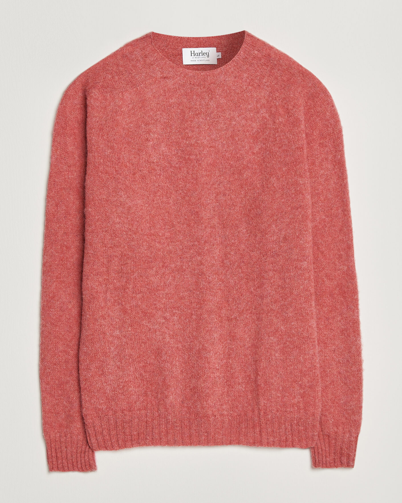 Homme | Pulls Et Tricots | Harley Of Scotland | Brushed Supersoft Lambswool Crewneck Tea Rose