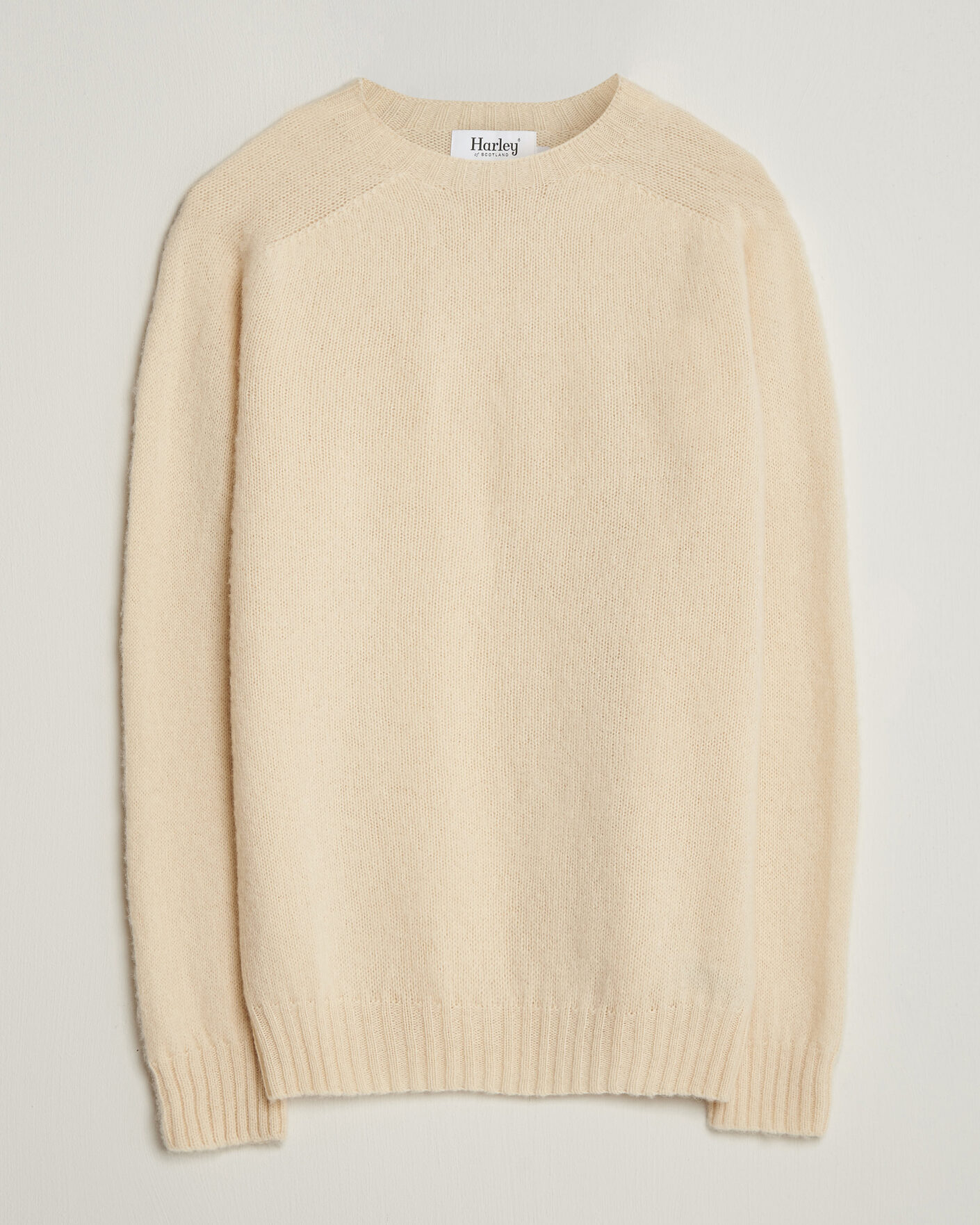 Homme | Pulls Et Tricots | Harley Of Scotland | Brushed Supersoft Lambswool Crewneck Vanilla