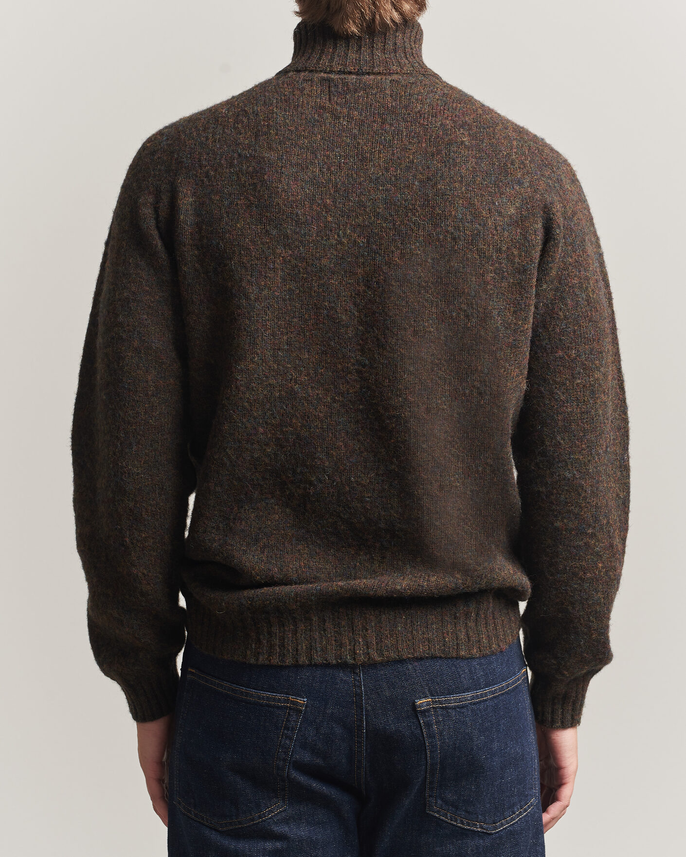 Homme | Pulls Et Tricots | Harley Of Scotland | Brushed Supersoft Lambswool Rollneck Carob