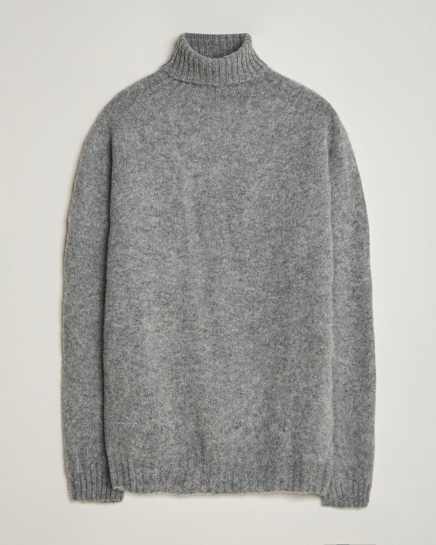 Homme | Pulls Et Tricots | Harley Of Scotland | Brushed Supersoft Lambswool Rollneck Mid Grey