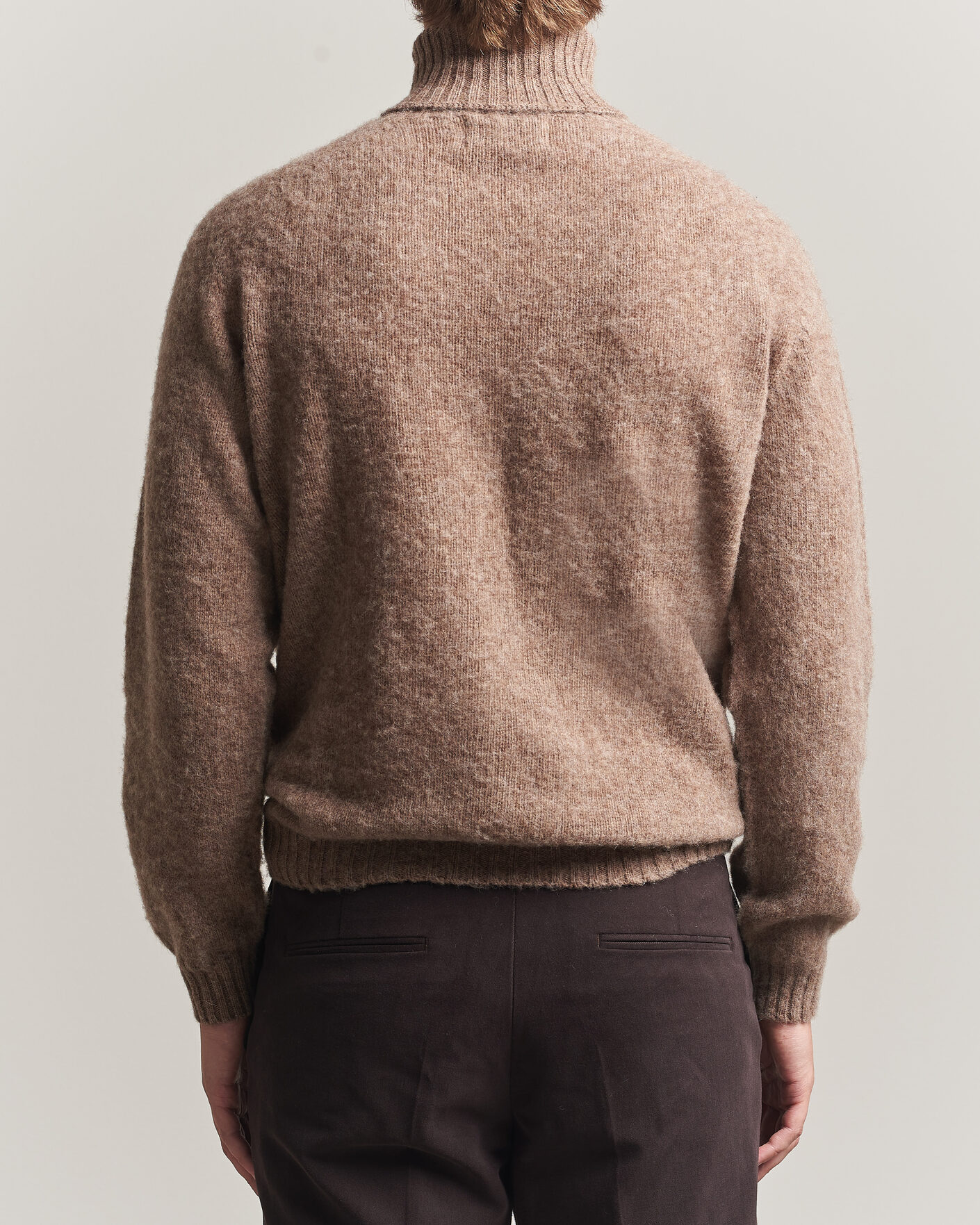 Homme | Pulls Et Tricots | Harley Of Scotland | Brushed Supersoft Lambswool Rollneck Tundra