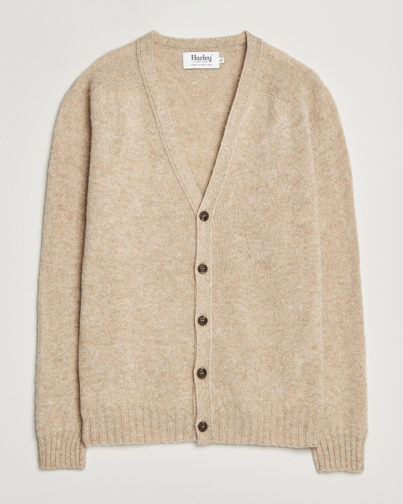 Homme | Pulls Et Tricots | Harley Of Scotland | Brushed Supersoft Lambswool Cardigan Calico