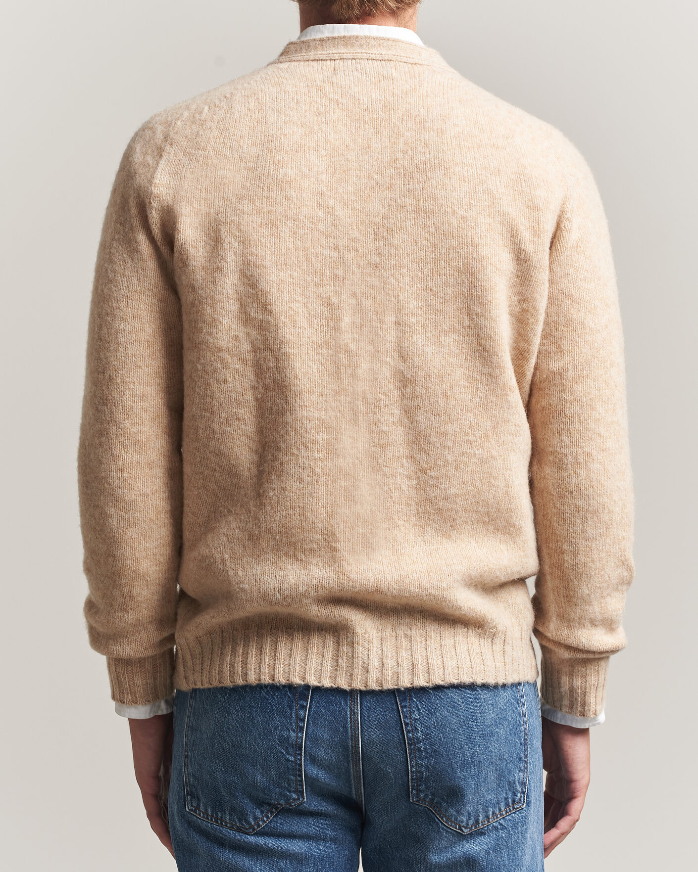 Homme | Pulls Et Tricots | Harley Of Scotland | Brushed Supersoft Lambswool Cardigan Calico