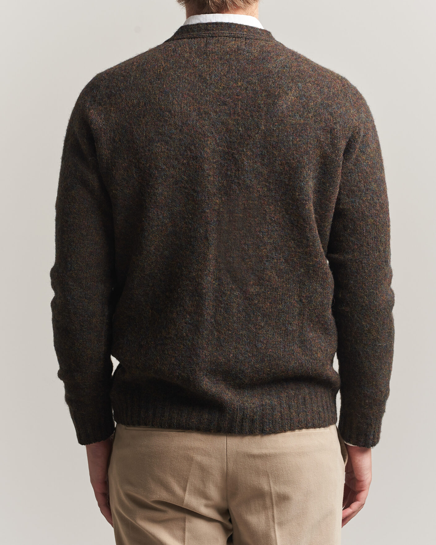 Homme | Pulls Et Tricots | Harley Of Scotland | Brushed Supersoft Lambswool Cardigan Carob