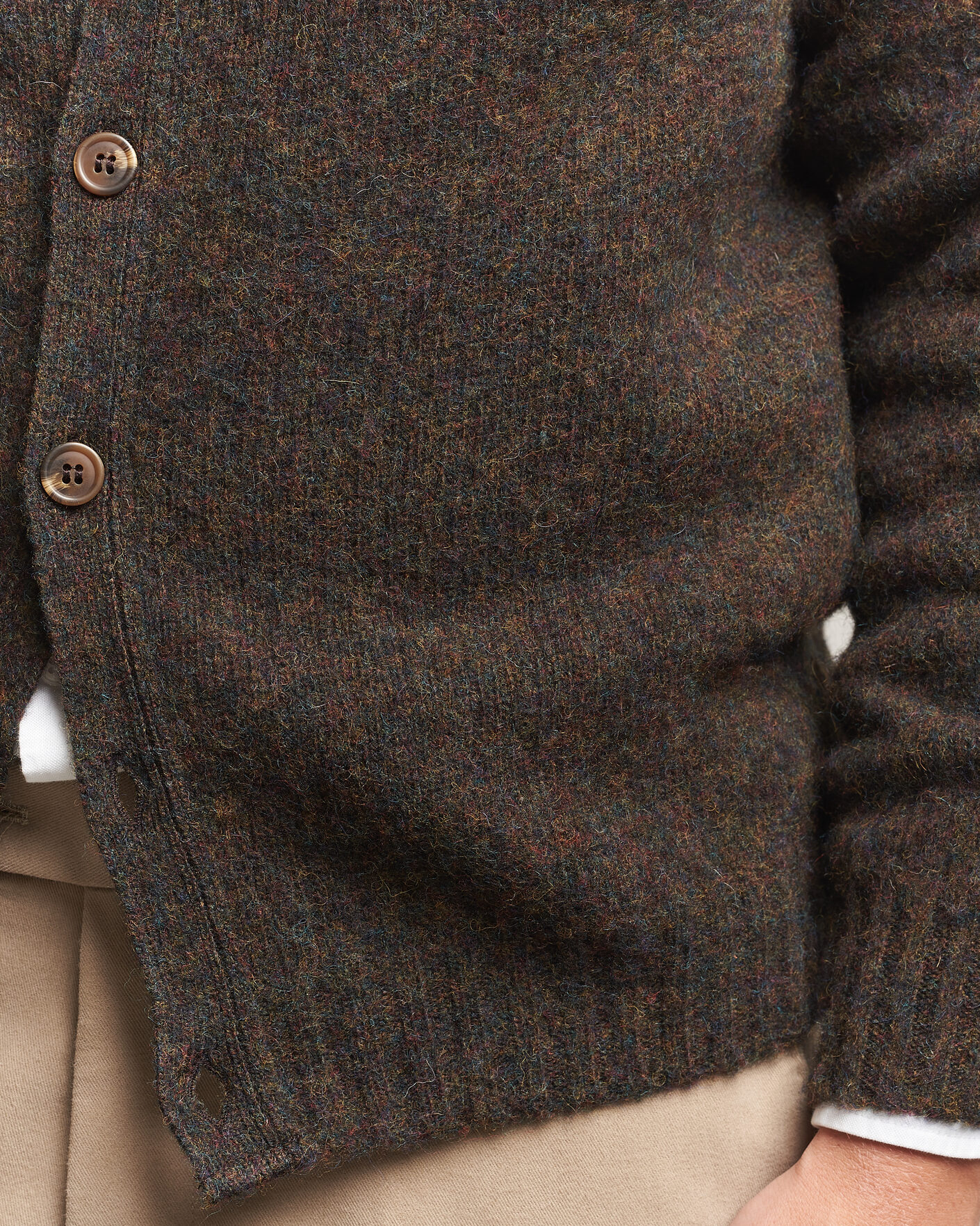 Homme | Pulls Et Tricots | Harley Of Scotland | Brushed Supersoft Lambswool Cardigan Carob
