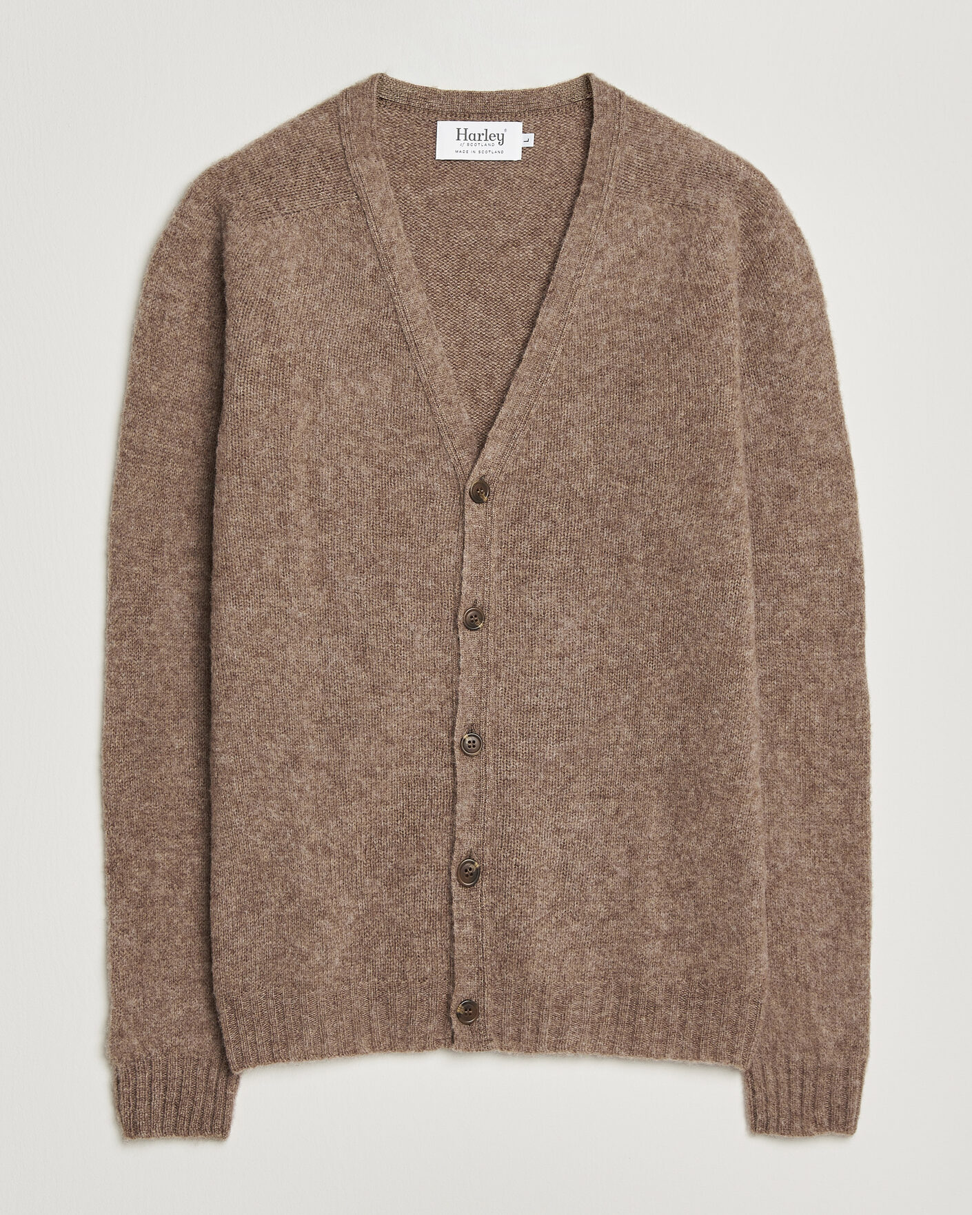 Homme | Pulls Et Tricots | Harley Of Scotland | Brushed Supersoft Lambswool Cardigan Tundra
